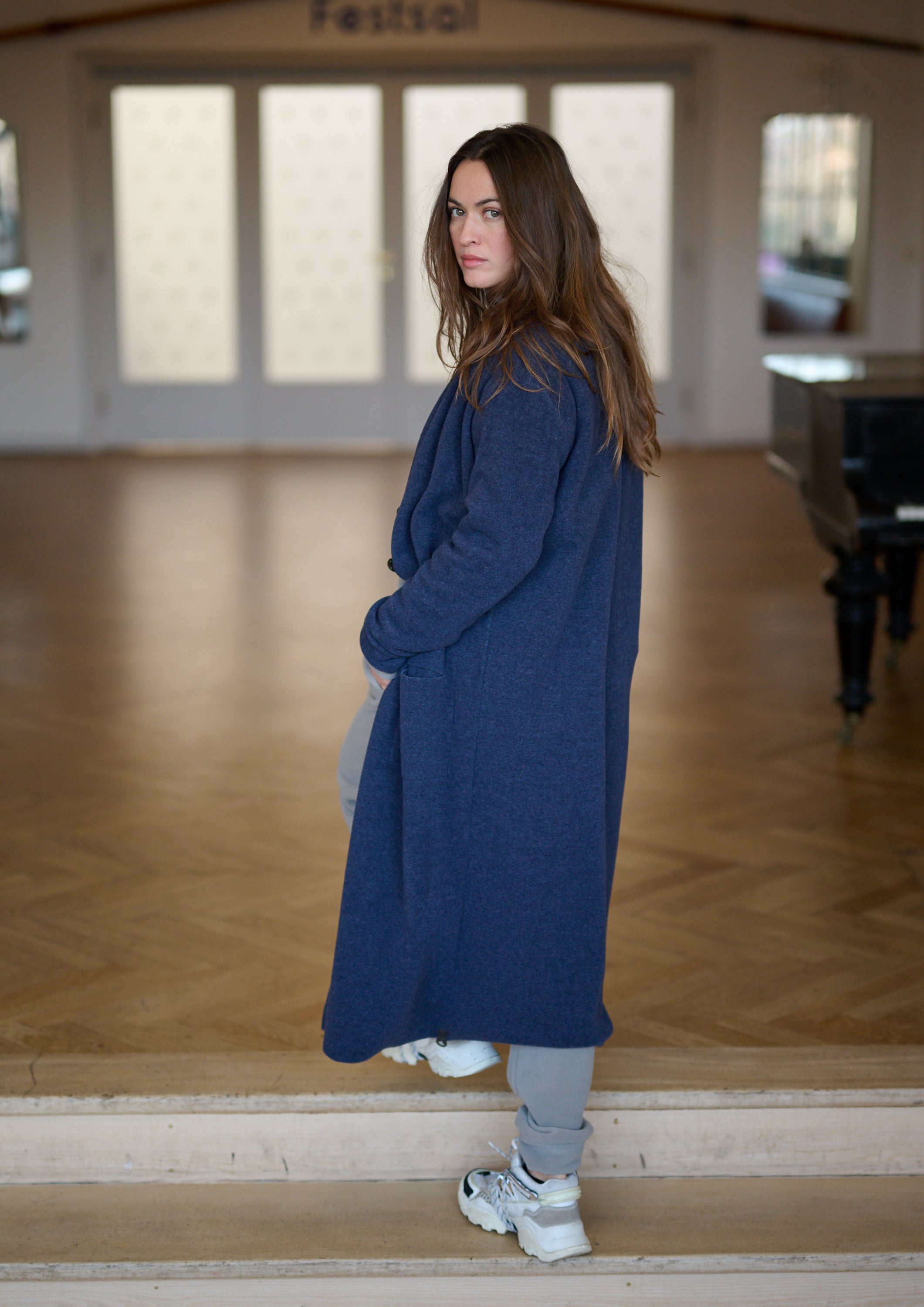 HENRIETTE STEFFENSEN COPENHAGEN LONG CARDIGAN - 7162 CARDIGANS EVENING BLUE 690