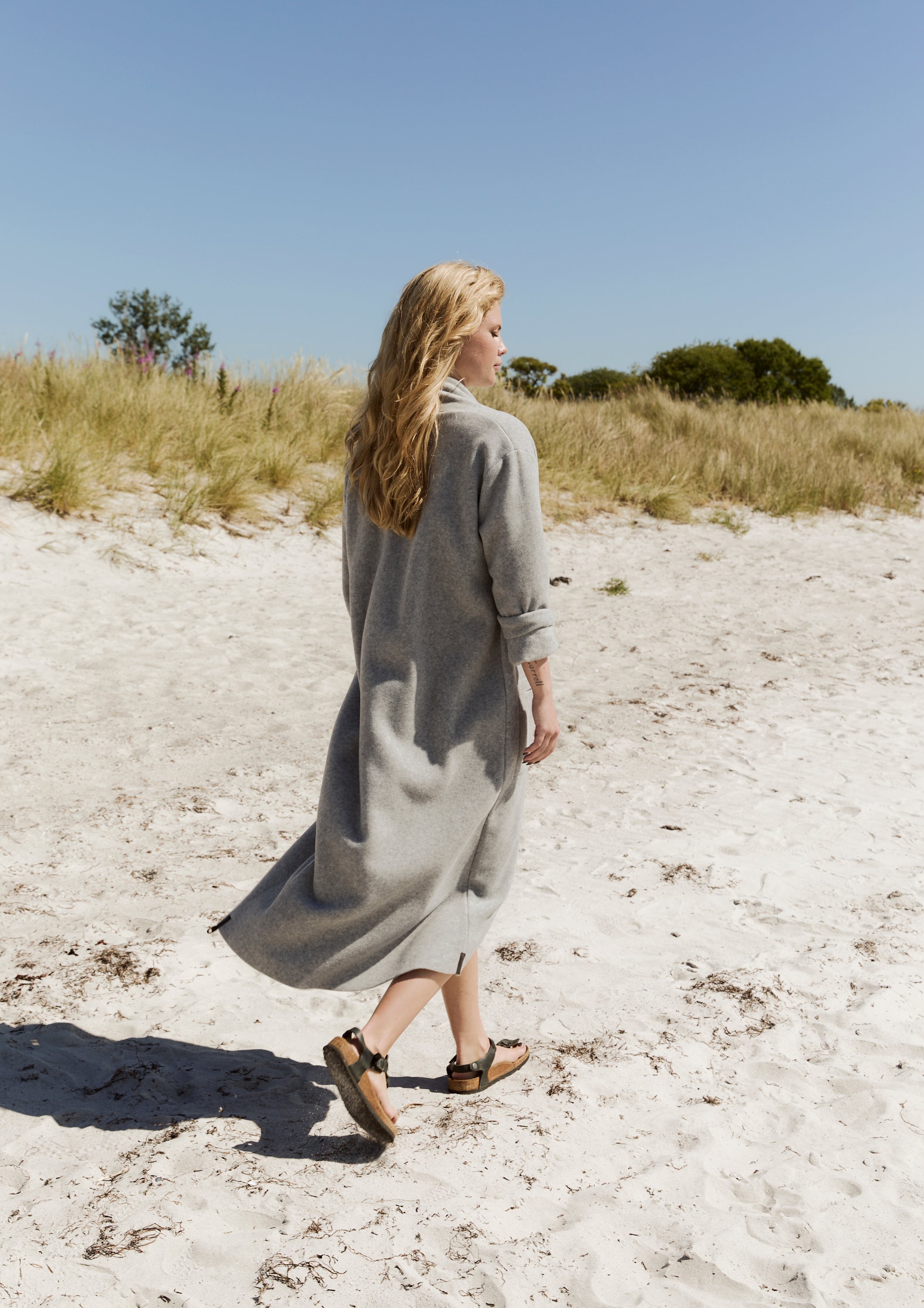 HENRIETTE STEFFENSEN COPENHAGEN LONG CARDIGAN - 7162 CARDIGANS LIGHT GREY 876