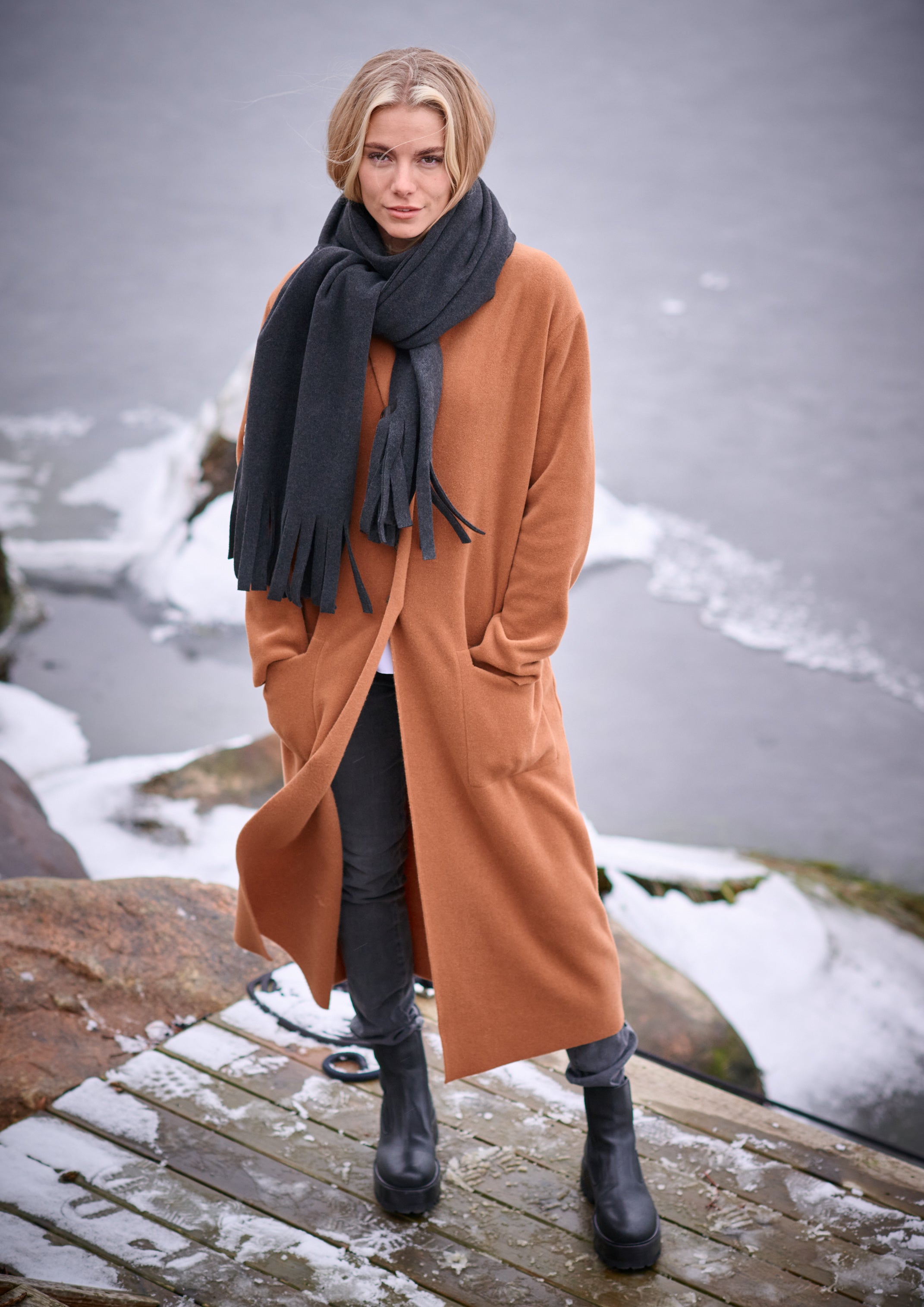 HENRIETTE STEFFENSEN COPENHAGEN LONG CARDIGAN - 7162 CARDIGANS RUST 706