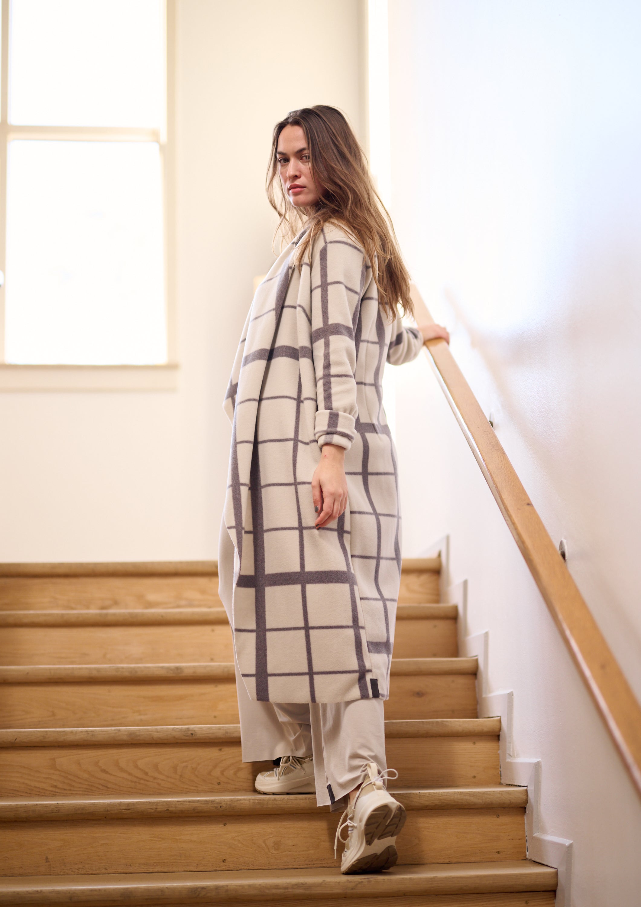HENRIETTE STEFFENSEN COPENHAGEN LONG CARDIGAN W/ "WATERFALL" - 7131P CARDIGANS CLAN PRINT KIT 780