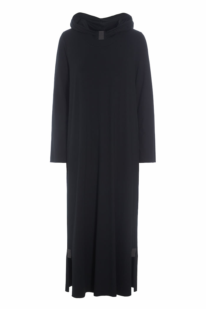 HENRIETTE STEFFENSEN COPENHAGEN LONG HOODIE DRESS - 98059 KJOLER BLACK 900