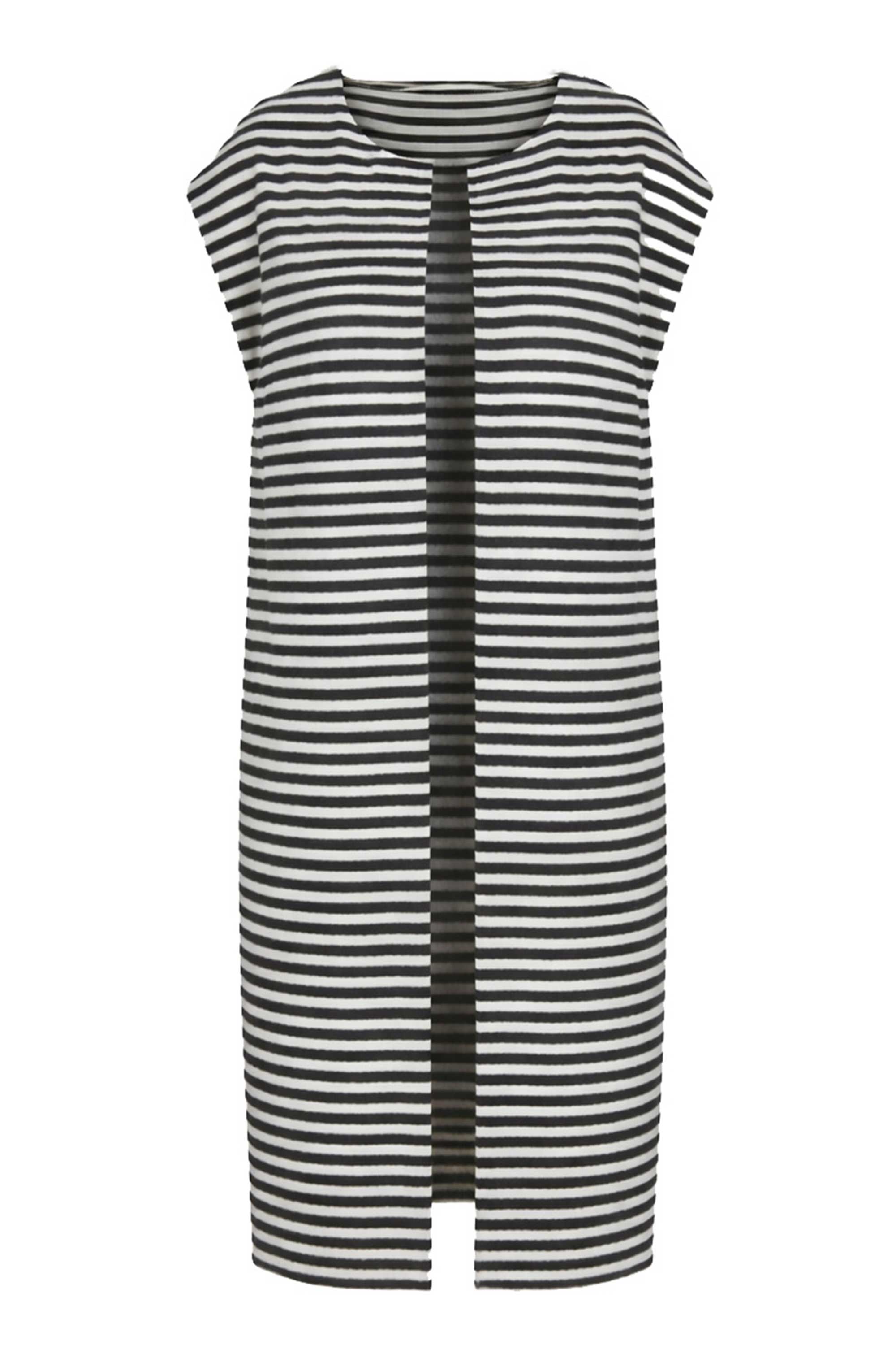 HENRIETTE STEFFENSEN COPENHAGEN LONG VEST - 7169 VESTS STRIPES B&W 673