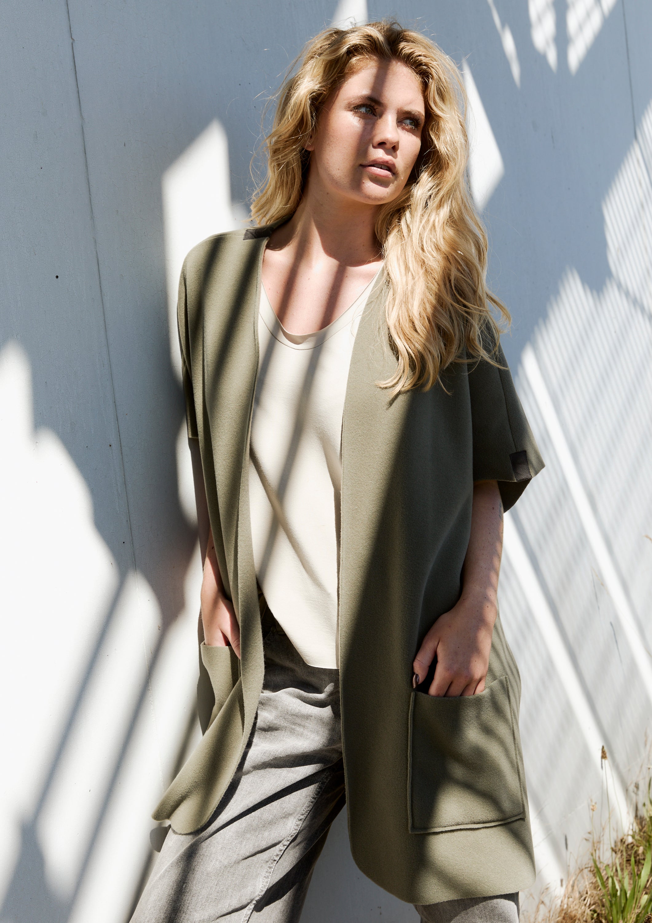 HENRIETTE STEFFENSEN COPENHAGEN LONG VEST - 7177 VESTS DUSTY GREEN 609