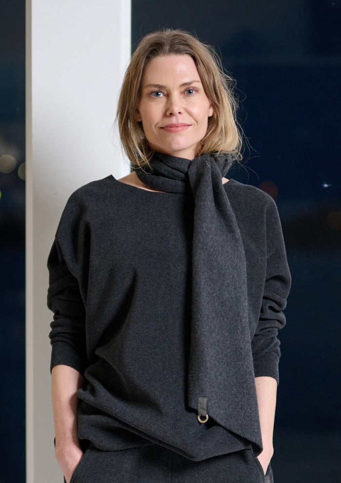 HENRIETTE STEFFENSEN COPENHAGEN MINI SCARF - 5001 SCARFS SOFT BLACK 914