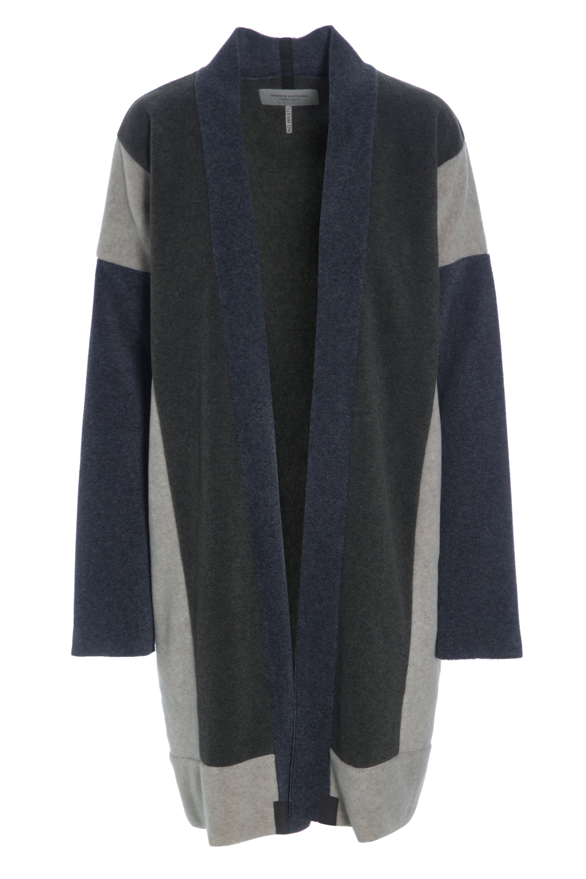 HENRIETTE STEFFENSEN COPENHAGEN NO WASTE CARDIGAN - 7141 CARDIGANS DEEP BLUE/SAND/FORREST 820