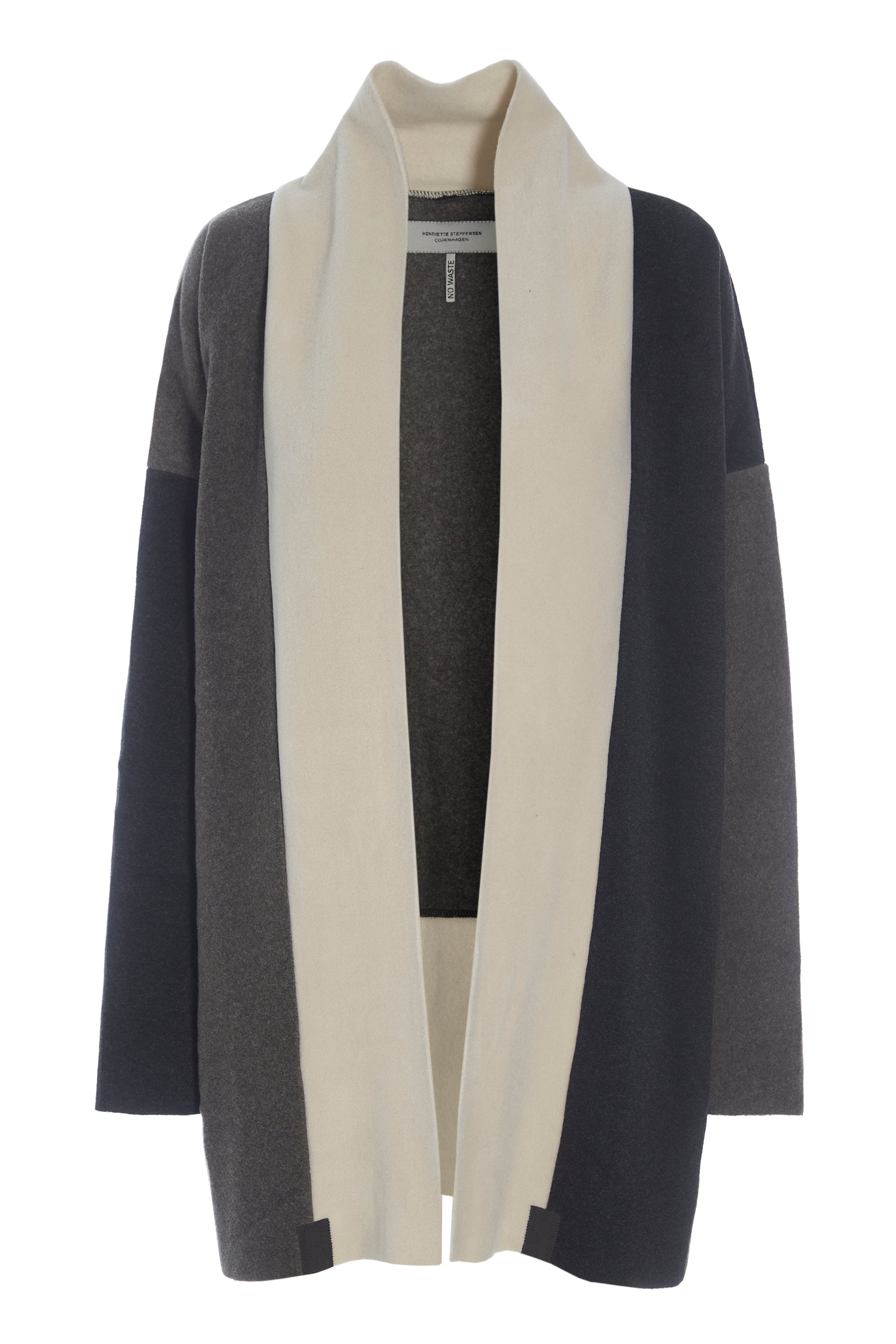 HENRIETTE STEFFENSEN COPENHAGEN NO WASTE CARDIGAN - 7175 CARDIGANS BARK/KIT/SOFT BLACK 643