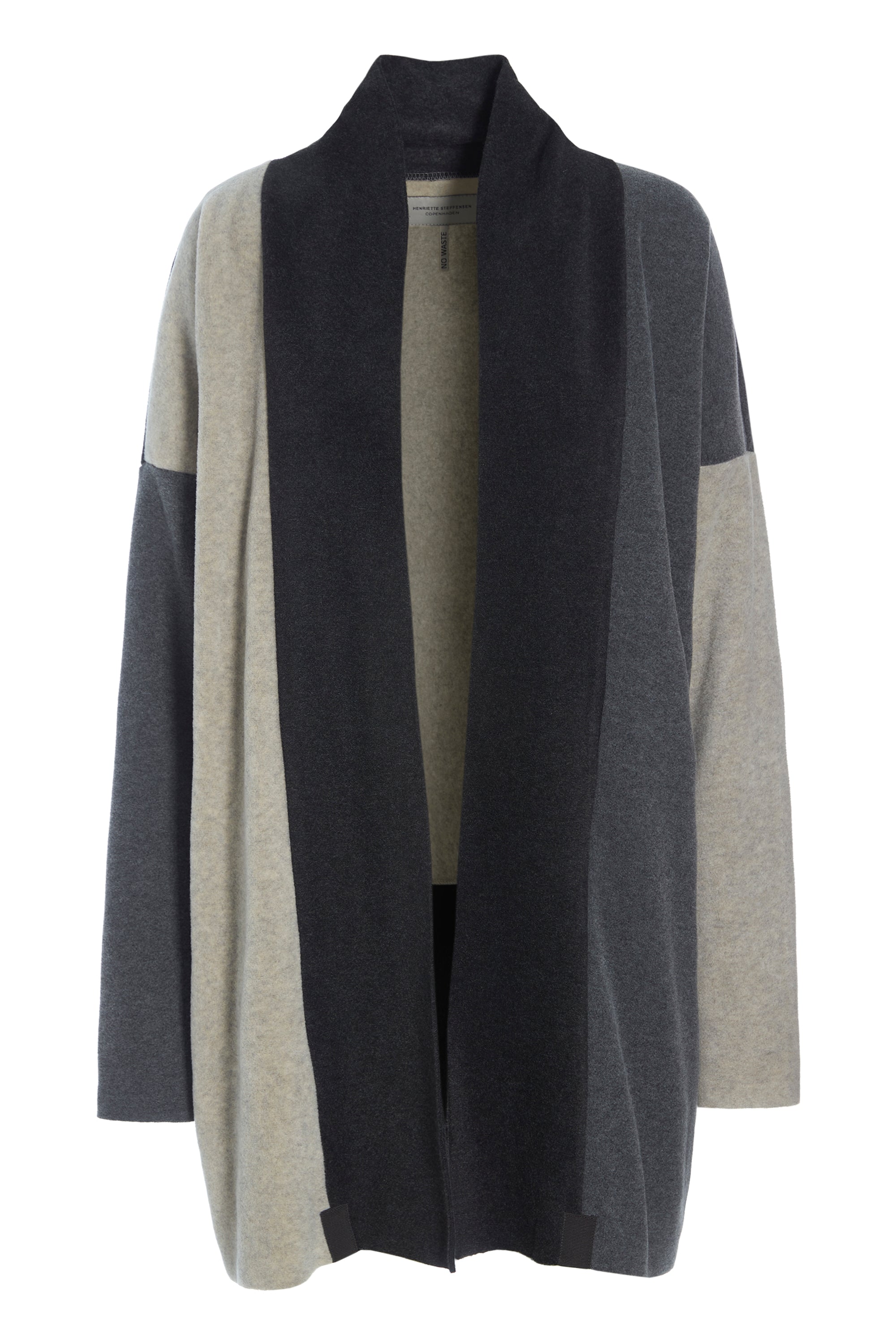 HENRIETTE STEFFENSEN COPENHAGEN NO WASTE CARDIGAN - 7175 CARDIGANS GREY/SAND 644