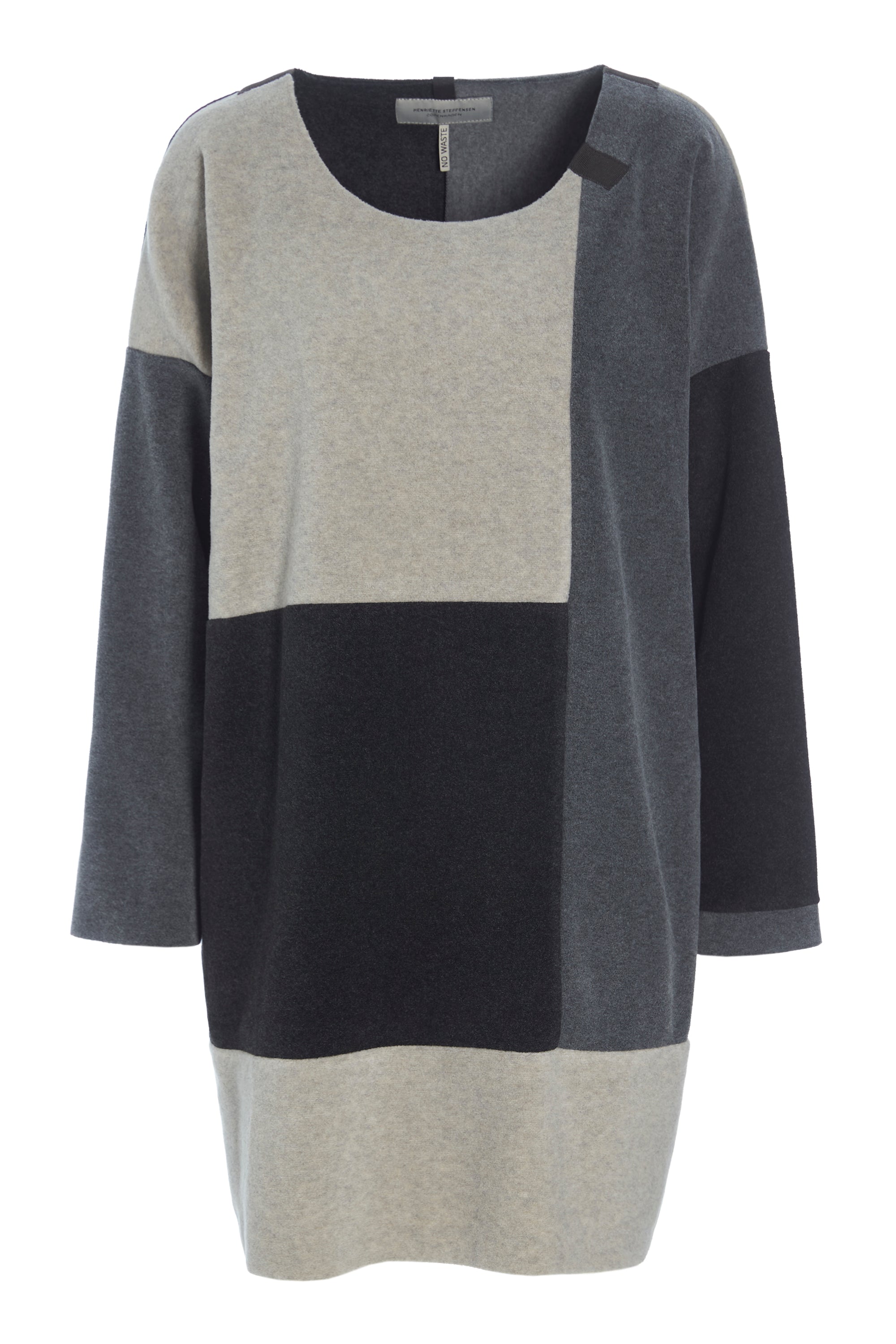 HENRIETTE STEFFENSEN COPENHAGEN NO WASTE PATCH TUNIC - 1322 TUNICS GREY/SAND 644