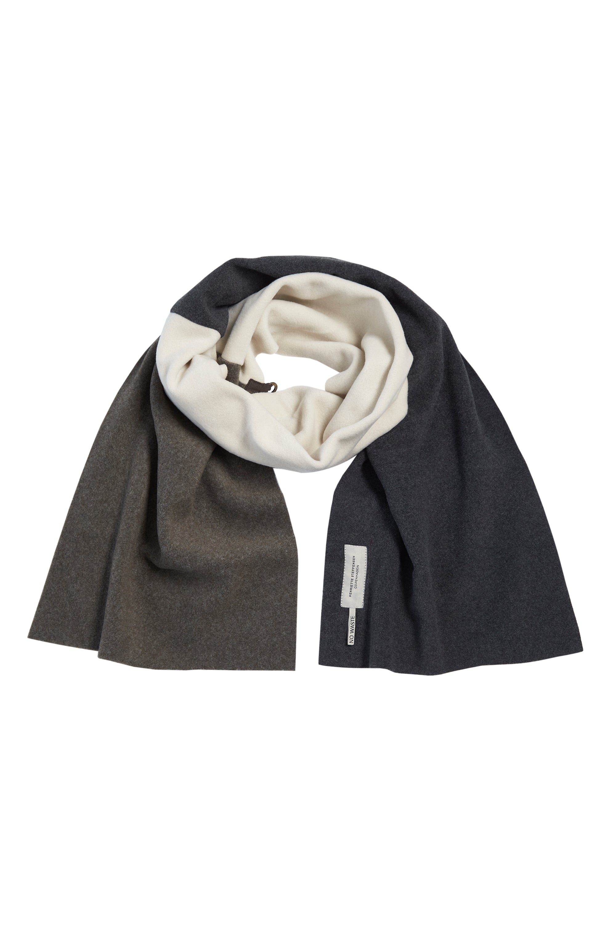 HENRIETTE STEFFENSEN COPENHAGEN NO WASTE SCARF - 4063 NW SCARFS BARK/KIT/SOFT BLACK 643