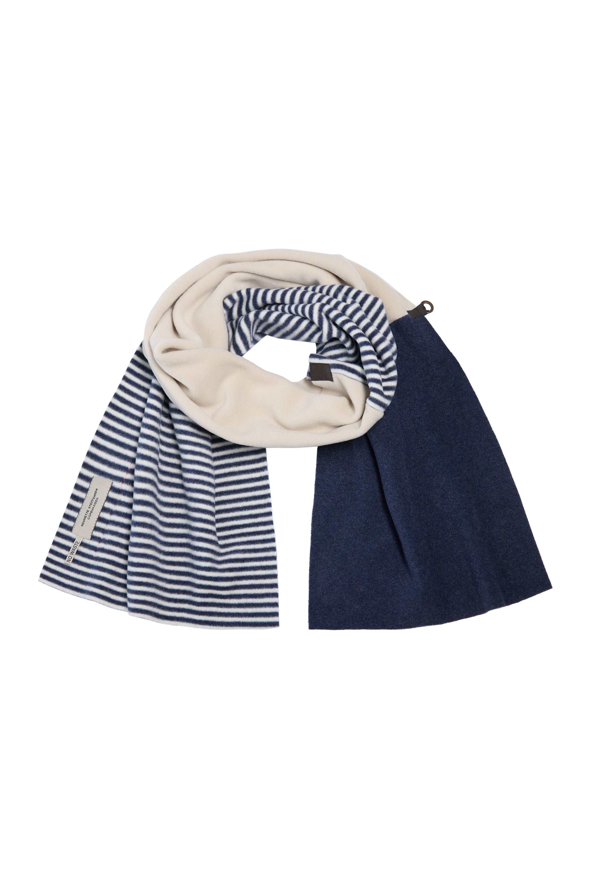 HENRIETTE STEFFENSEN COPENHAGEN NO WASTE SCARF - 4063 NW SCARFS DENIM/KIT/STRIPES D&K 677