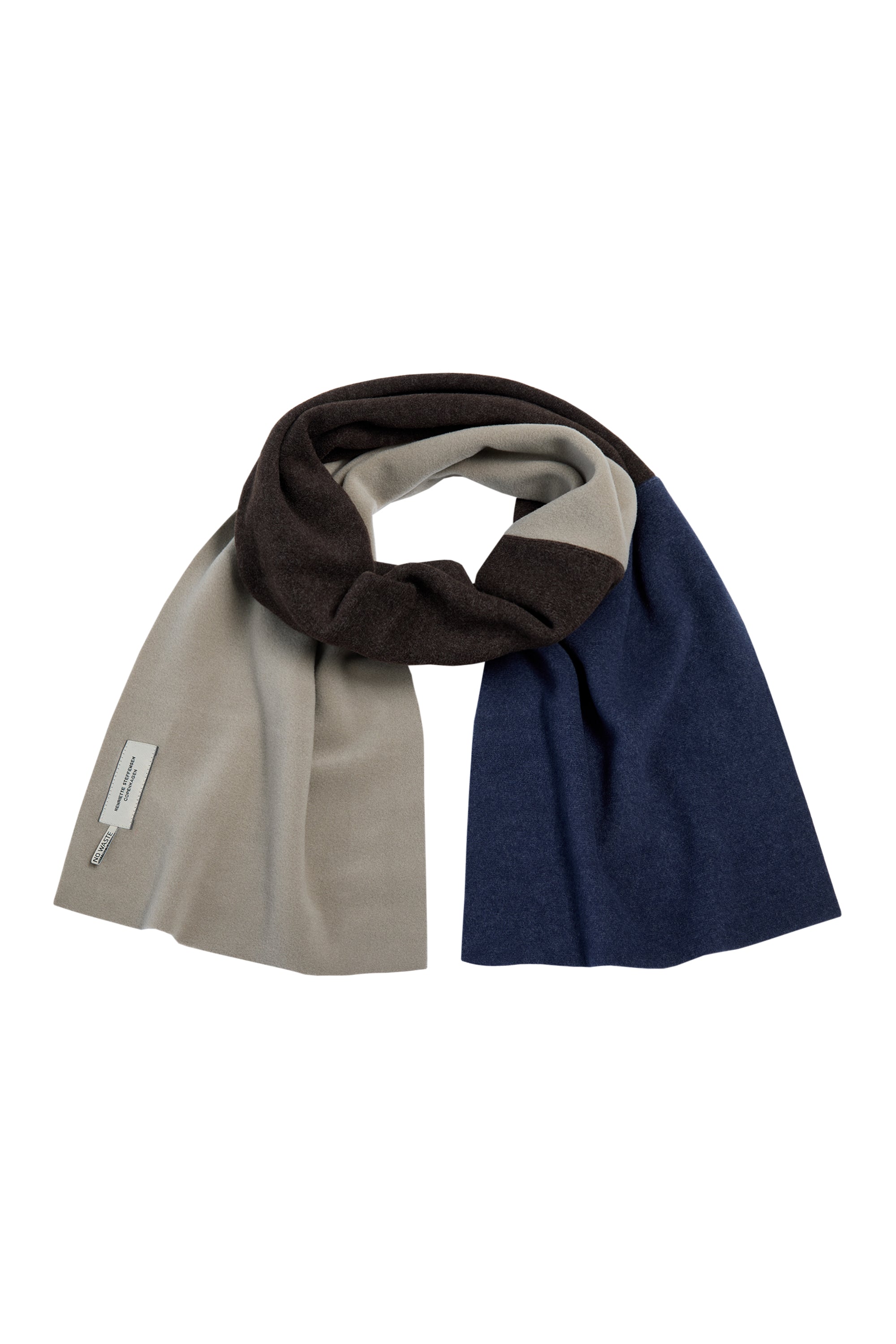 HENRIETTE STEFFENSEN COPENHAGEN NO WASTE SCARF - 4063 NW SCARFS EVENING BLUE/CHOCOLATE/ELEPH 322