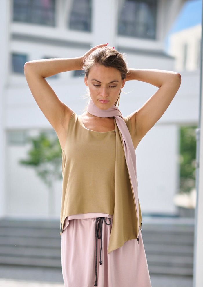 HENRIETTE STEFFENSEN COPENHAGEN NO WASTE SCARF - 94080NW SCARFS CAMEL/NUDE 459