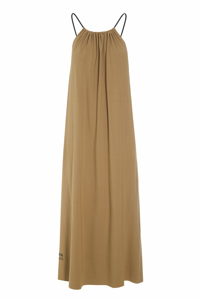 HENRIETTE STEFFENSEN COPENHAGEN NO WASTE STRAP DRESS LONG - 98062NW KJOLER CAMEL 815