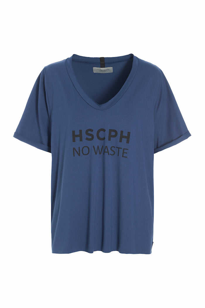 HENRIETTE STEFFENSEN COPENHAGEN NO WASTE TEE - 96081 T-SHIRTS BLUE 500