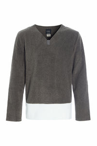 ONE SIZE BLOUSE MEN - 1013C - BARK/OFF WHITE