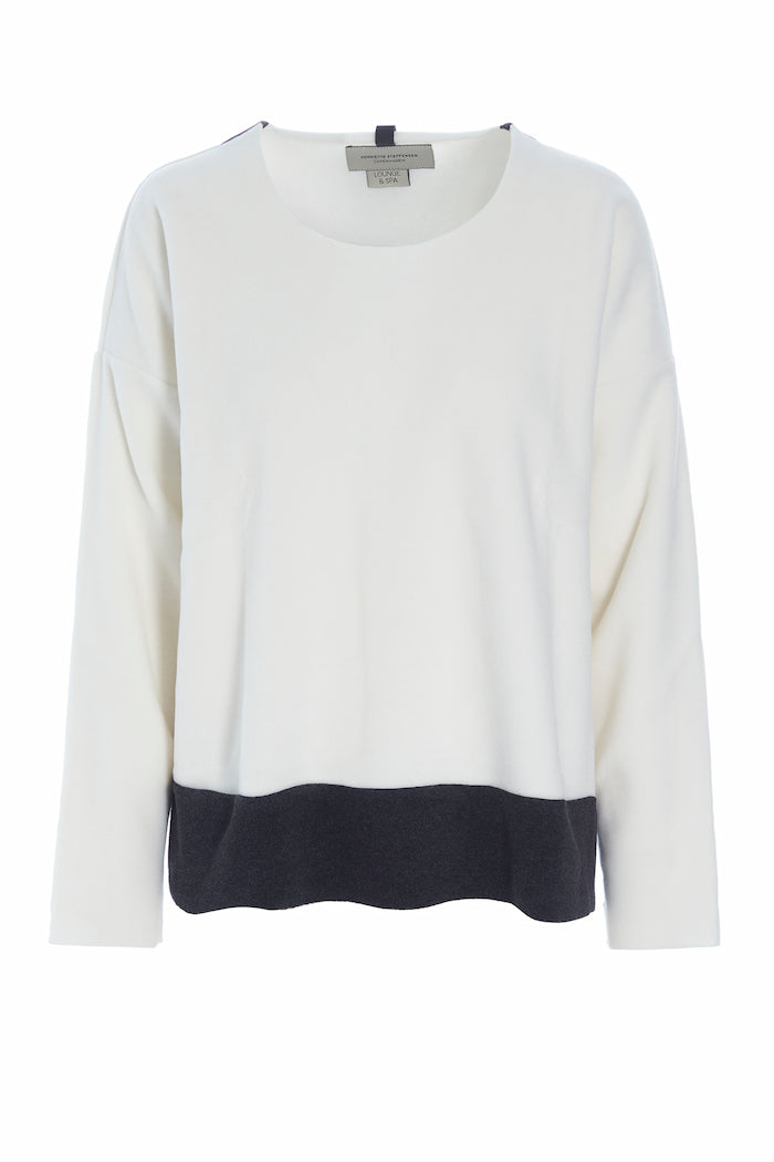 HENRIETTE STEFFENSEN COPENHAGEN ONE SIZE BLOUSE WOMEN - 1335 BLOUSES & SWEATERS OFF WHITE/SOFT BLACK 454