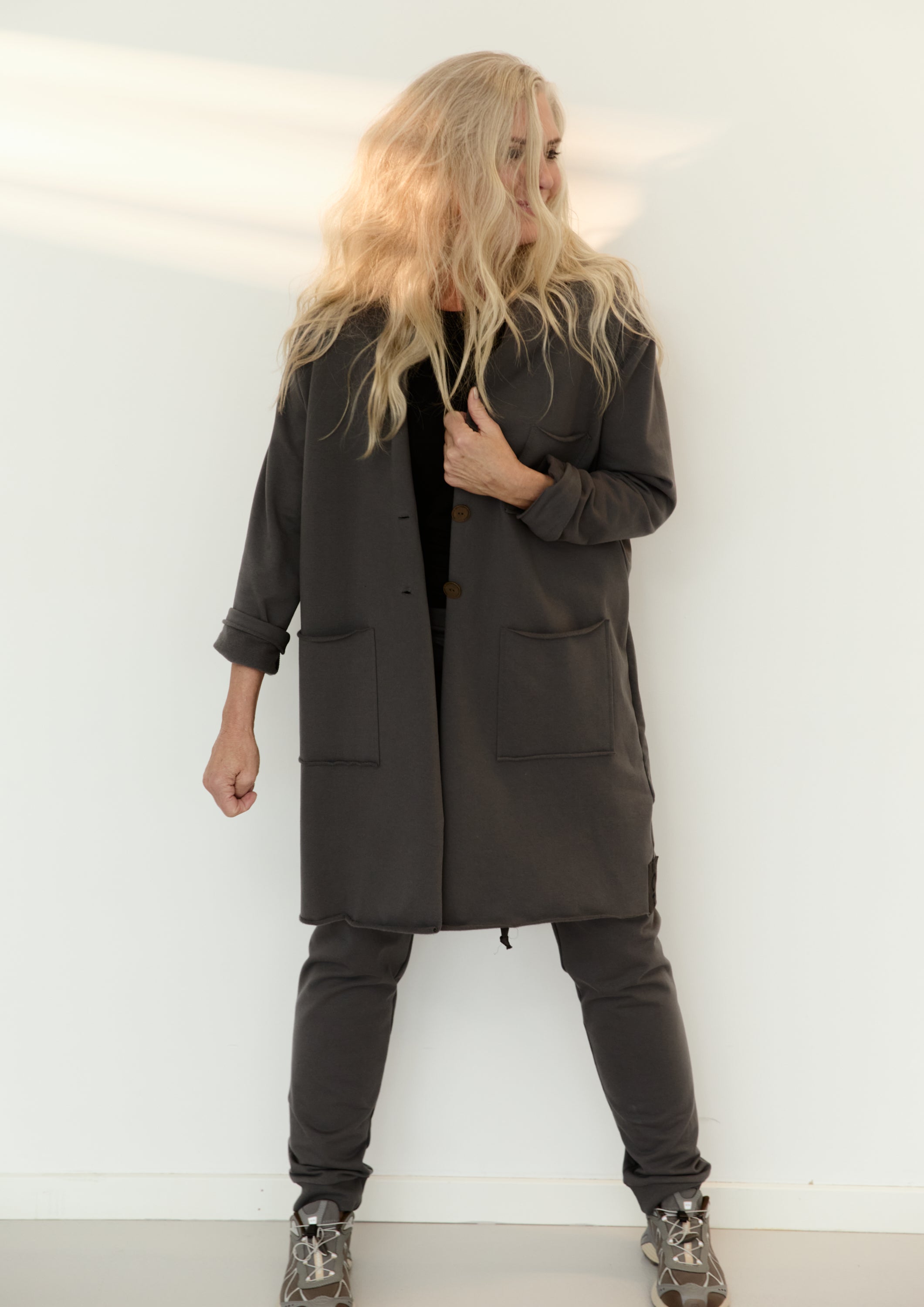 HENRIETTE STEFFENSEN COPENHAGEN OVERSIZED BLAZER - 77005 CARDIGANS GREY 905