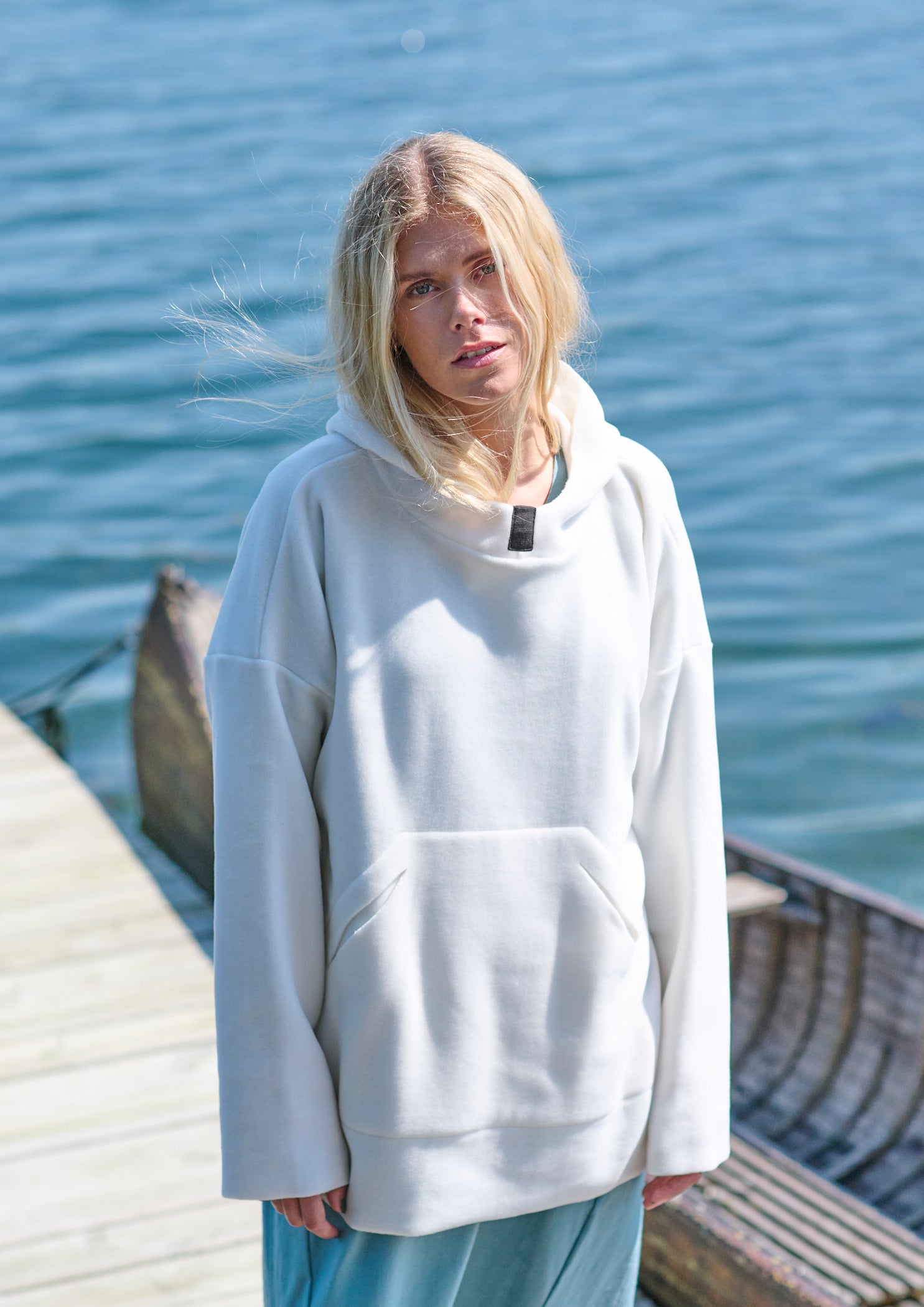HENRIETTE STEFFENSEN COPENHAGEN OVERSIZE HOODIE - 7160 HOODIES OFF WHITE 802