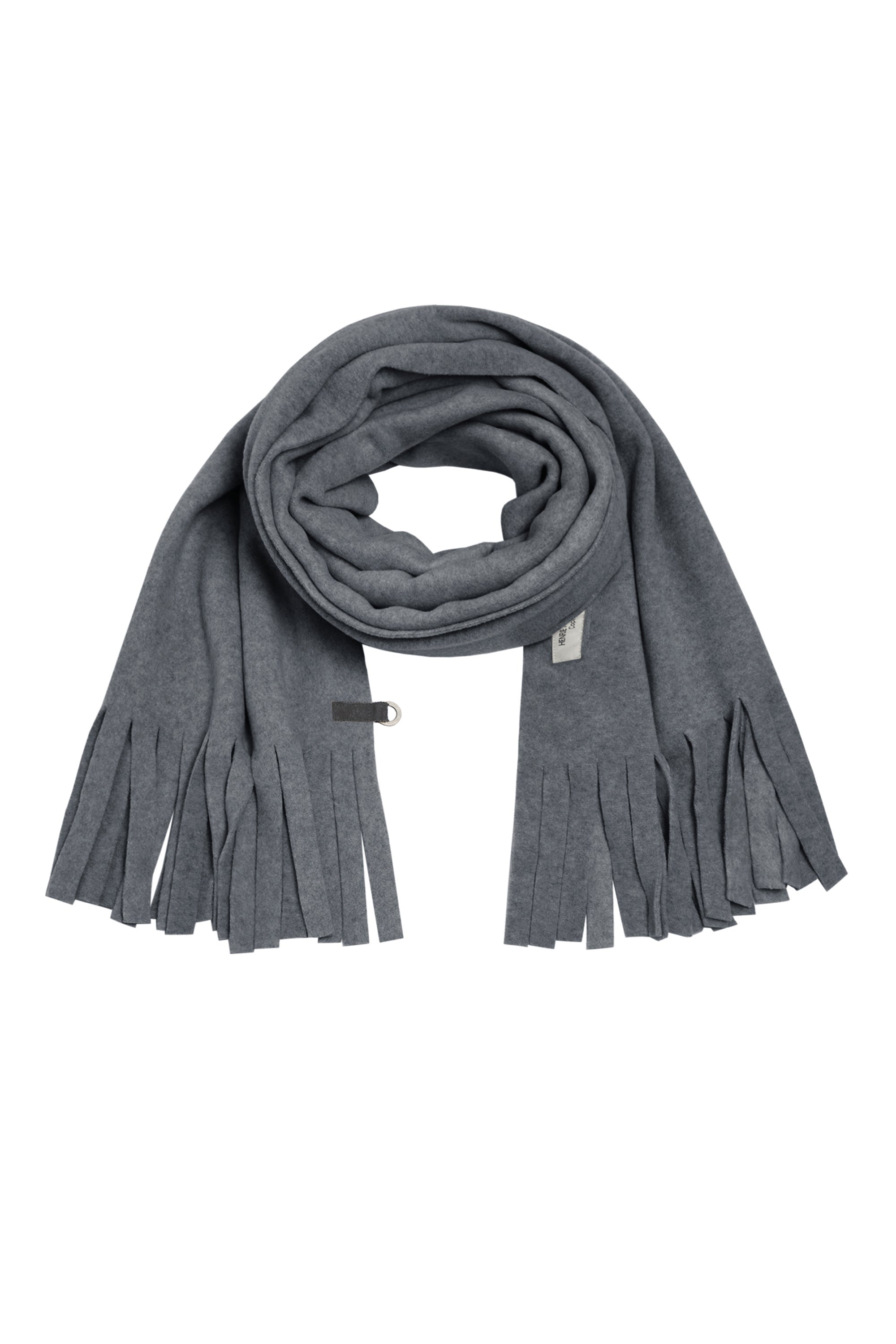 HENRIETTE STEFFENSEN COPENHAGEN SCARF WITH FRINGES - 4077 SCARFS GREY 905