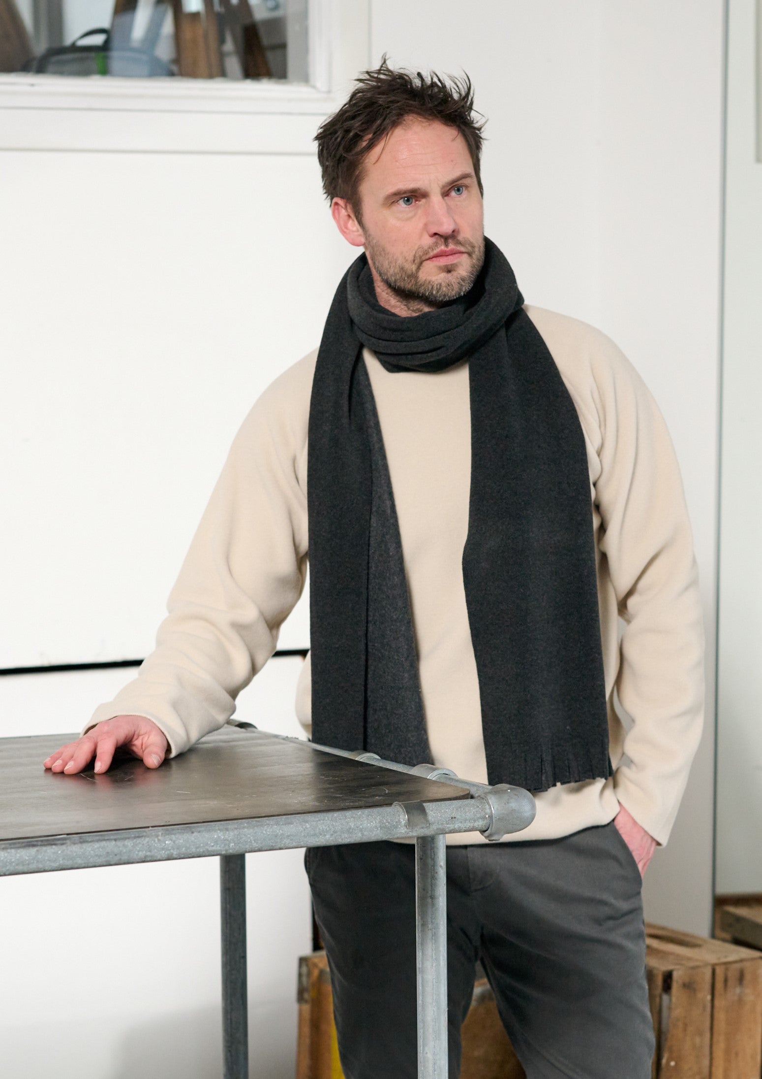 CARL BY STEFFENSEN COPENHAGEN SCARF W/ FRINGES - 1006C SCARFS SOFT BLACK 914