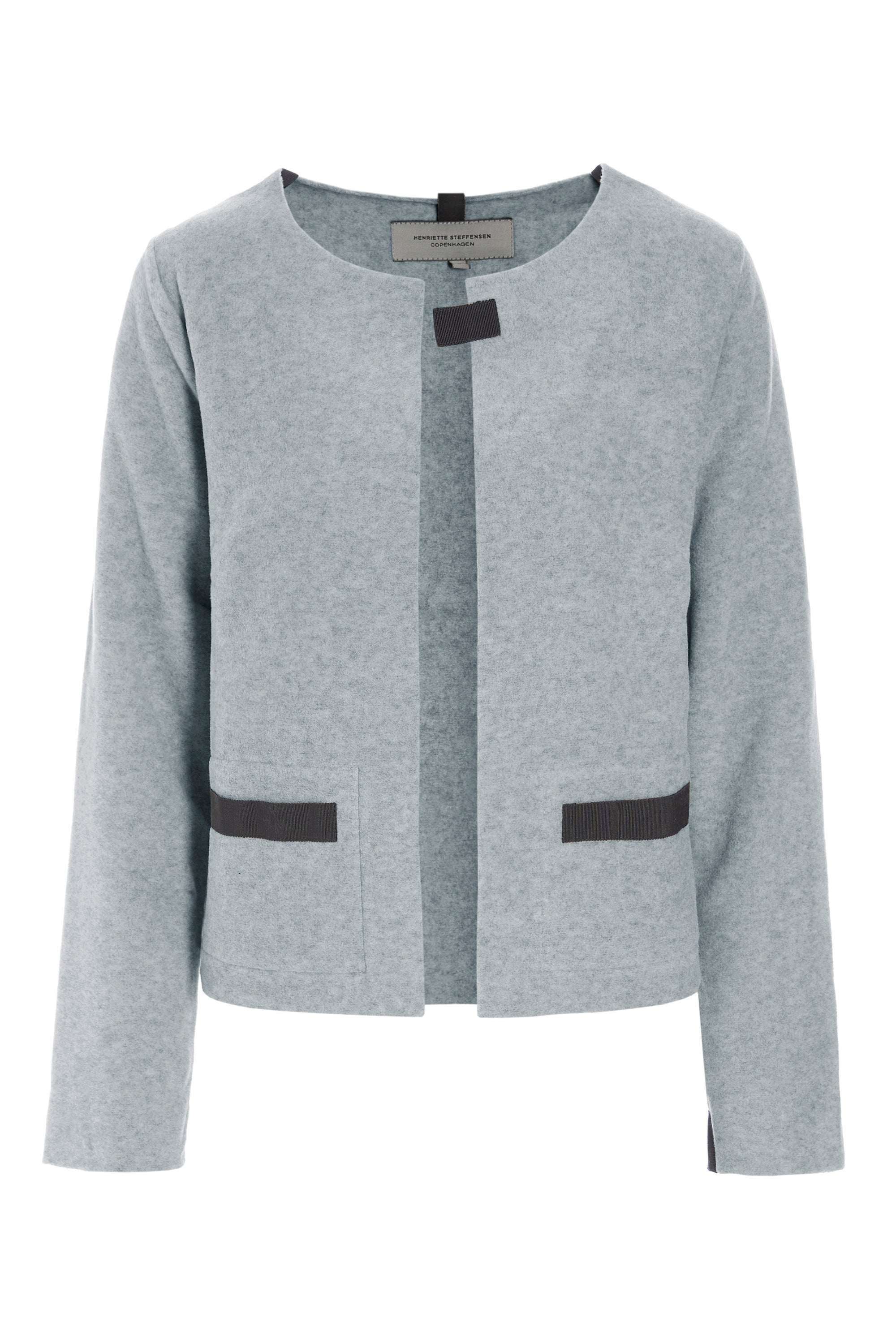 HENRIETTE STEFFENSEN COPENHAGEN SHORT CARDIGAN - 7109 CARDIGANS LIGHT GREY 876