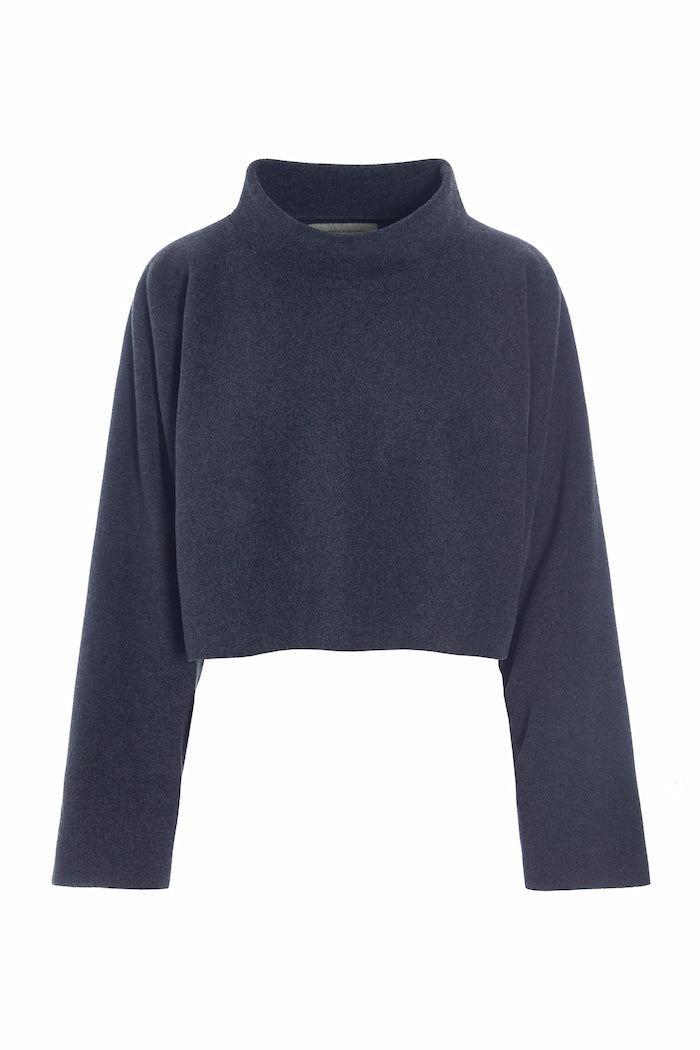HENRIETTE STEFFENSEN COPENHAGEN SHORT PULLOVER - 1372 BLUSER EVENING BLUE 690