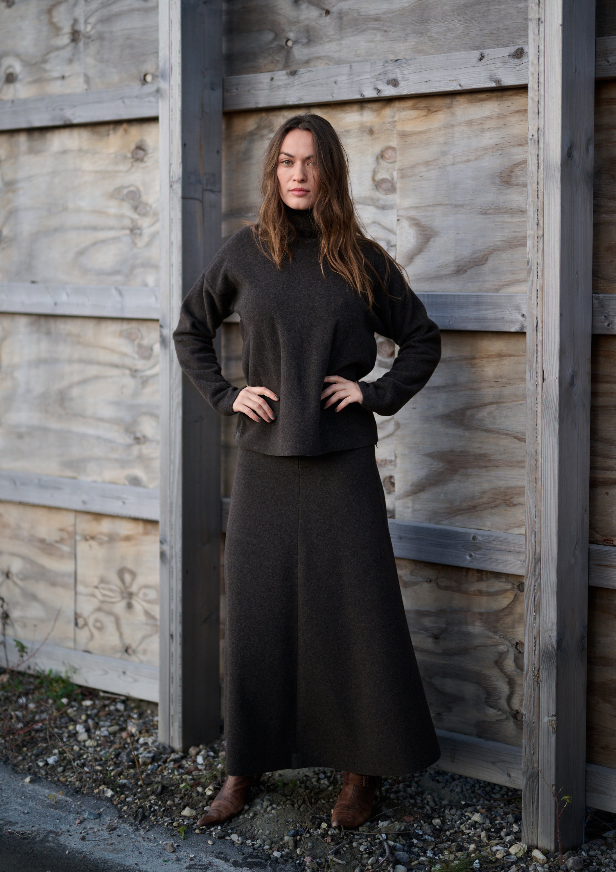 HENRIETTE STEFFENSEN COPENHAGEN SKIRT - 3256 NEDERDELE CHOCOLATE 844