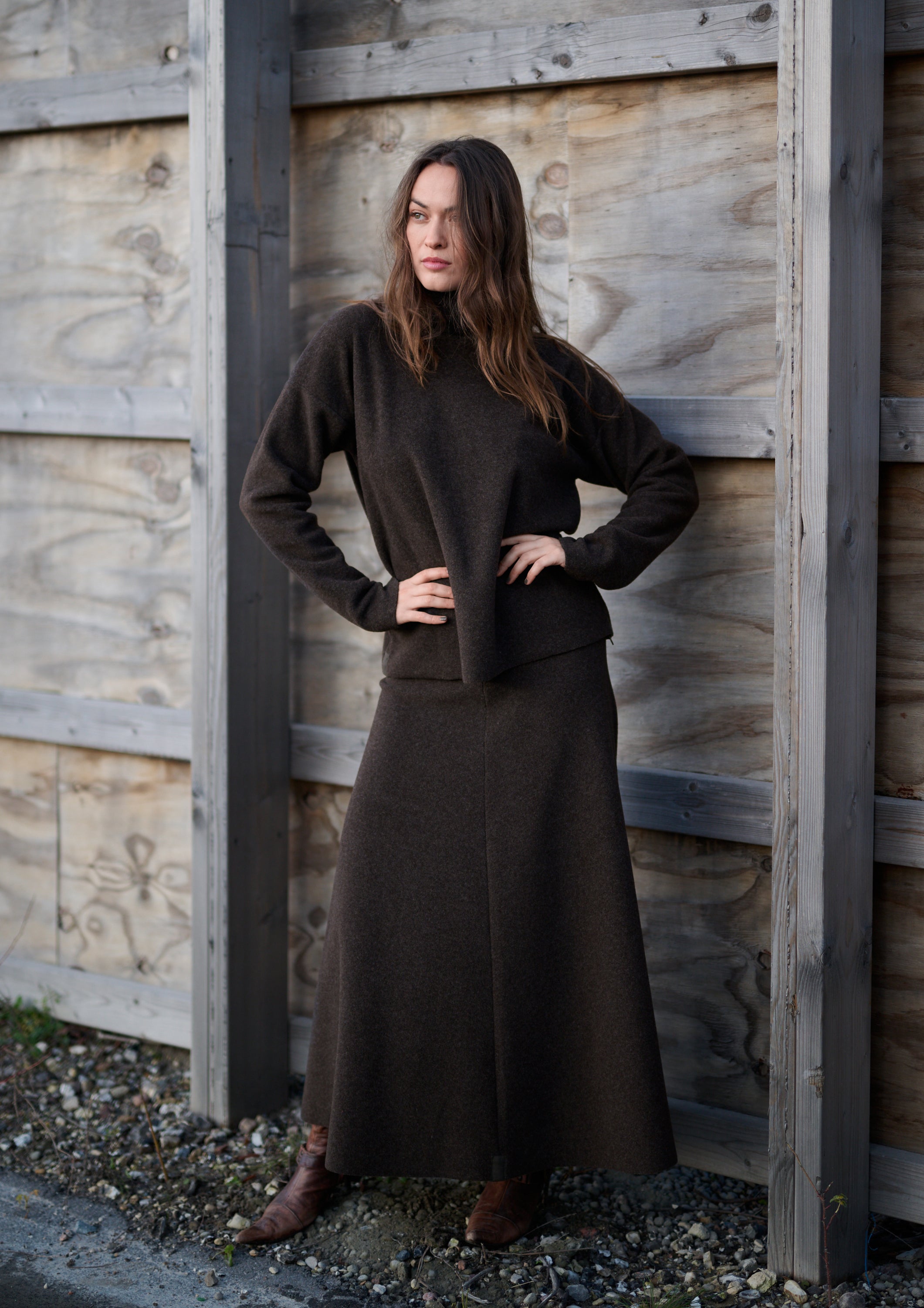 HENRIETTE STEFFENSEN COPENHAGEN SKIRT - 3256 NEDERDELE CHOKOLATE 844