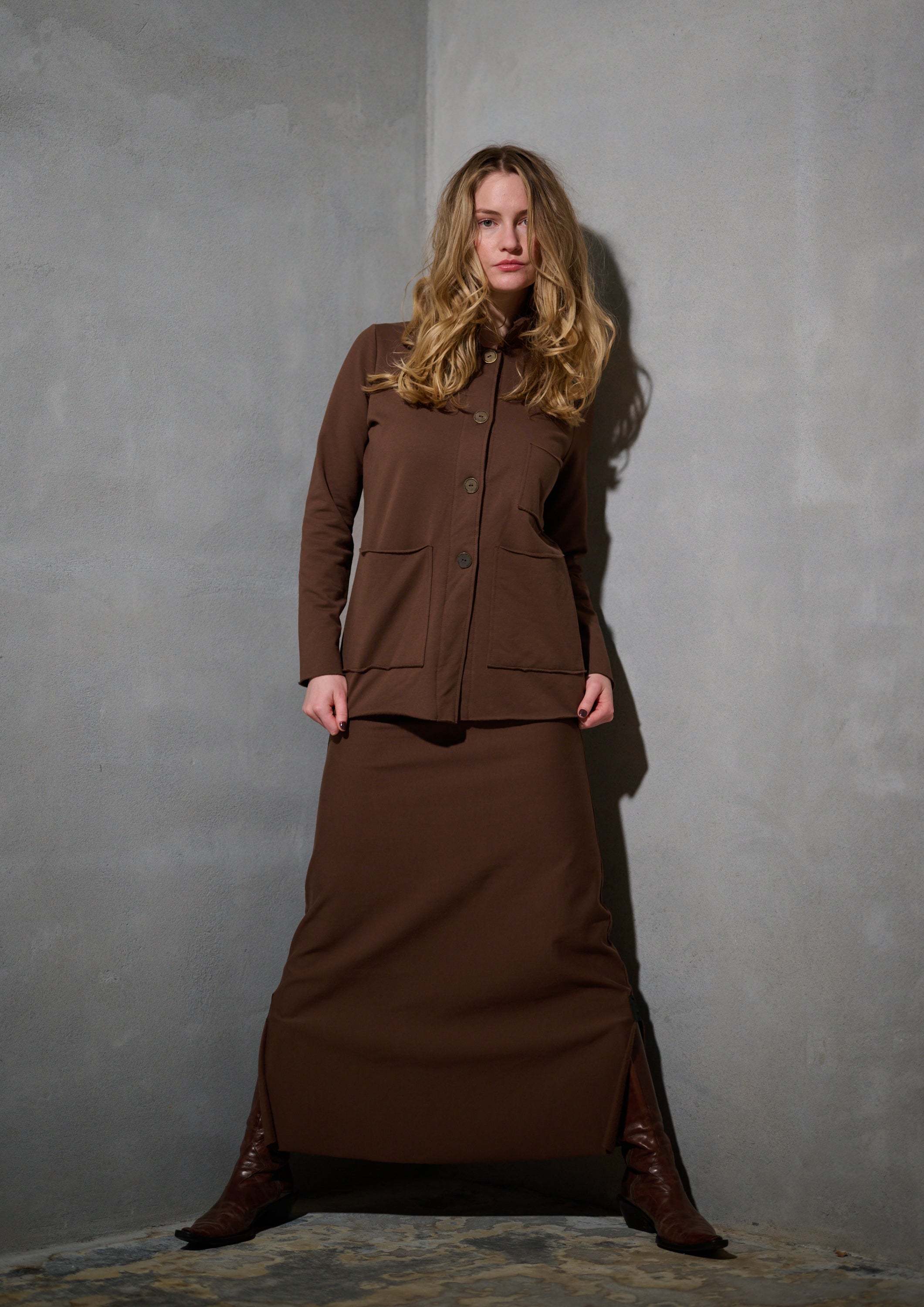 HENRIETTE STEFFENSEN COPENHAGEN SKIRT LONG - 73012 NEDERDELE CHOKOLATE 844