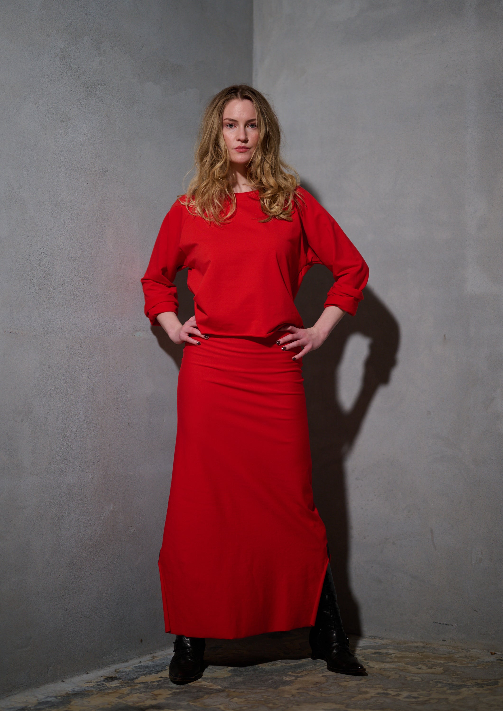 HENRIETTE STEFFENSEN COPENHAGEN SKIRT LONG - 73012 NEDERDELE TOMATO 845