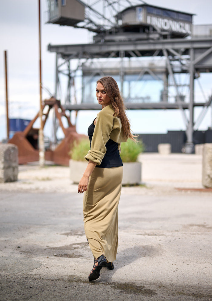 HENRIETTE STEFFENSEN COPENHAGEN SKIRT LONG - 98033 NEDERDELE OLIVE 655