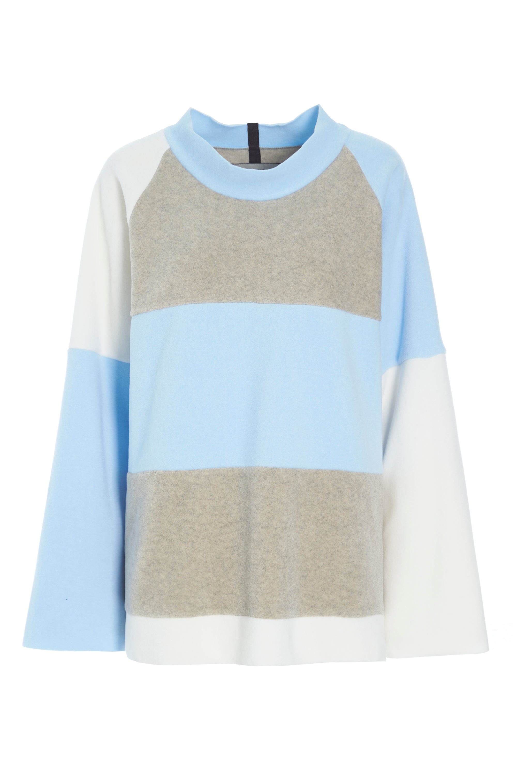 HENRIETTE STEFFENSEN COPENHAGEN SWEATER LOOSE FIT - 1357 BLUSER BABY BLUE/OFF WHITE/SAND