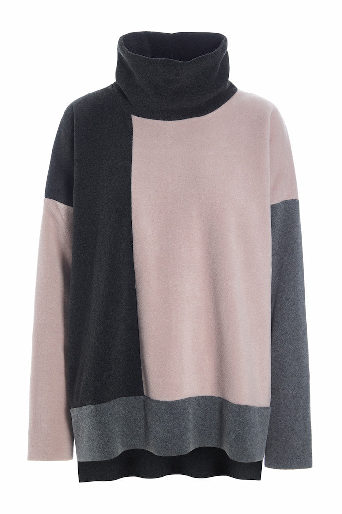 HENRIETTE STEFFENSEN COPENHAGEN SWEATER PATCH - 1380 BLUSER GREY/NUDE/SB 730