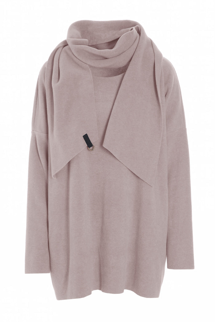 HENRIETTE STEFFENSEN COPENHAGEN SWEATER WITH SCARF - 1338 BLUSER NUDE 401