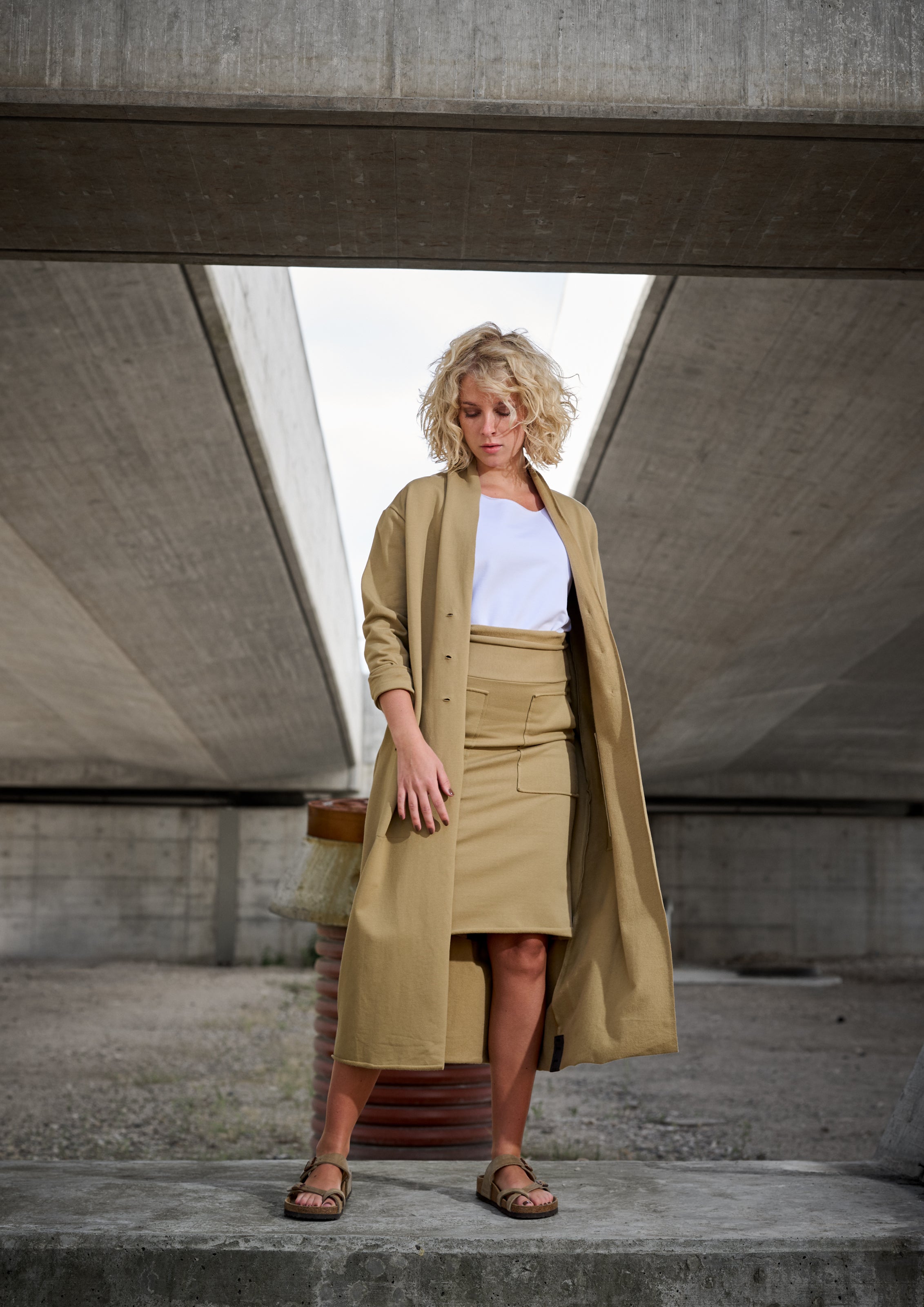 HENRIETTE STEFFENSEN COPENHAGEN SWEAT SKIRT - 73013 NEDERDELE OLIVE 655