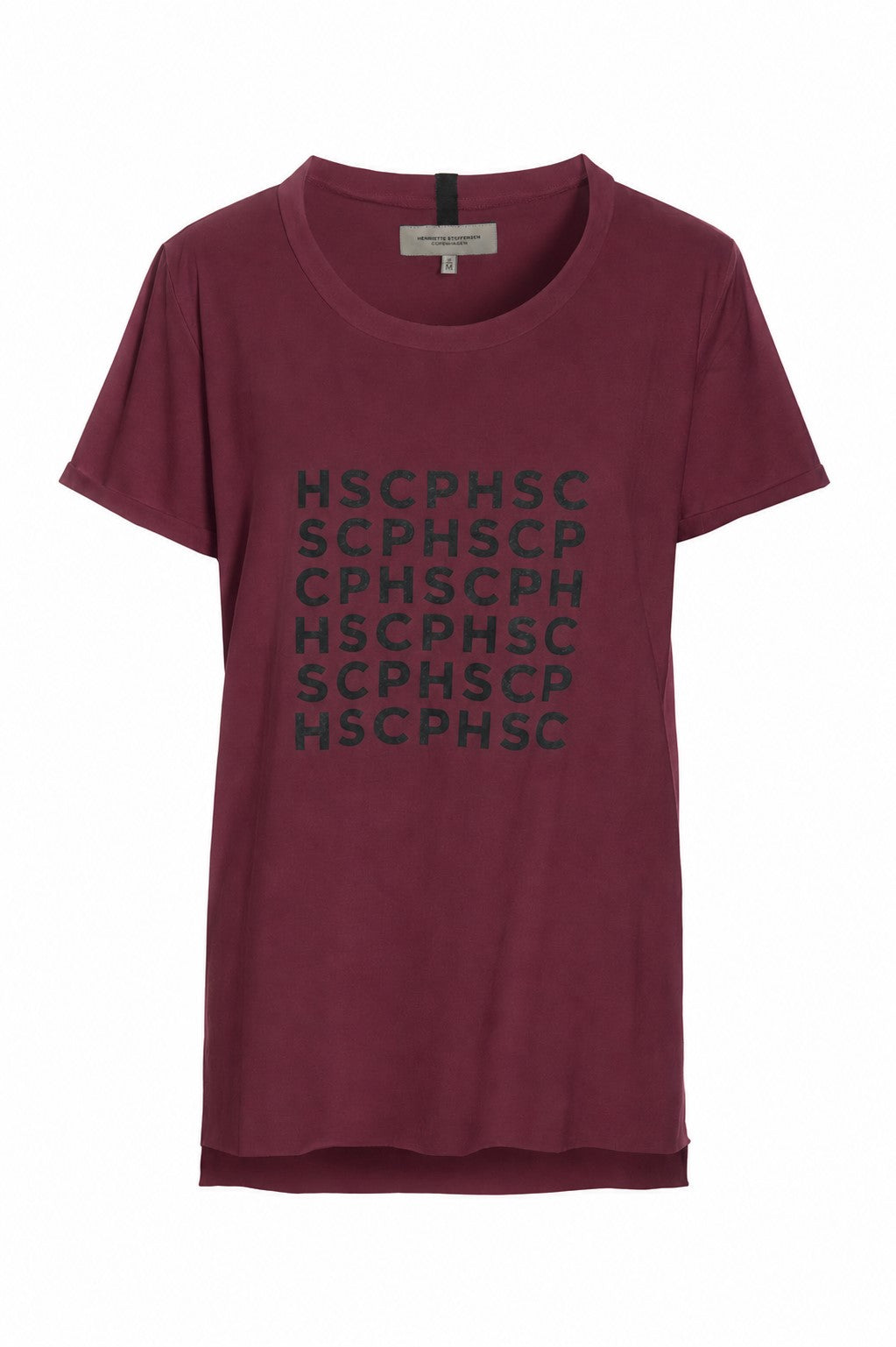 HENRIETTE STEFFENSEN COPENHAGEN T-SHIRT - 96107 LOGO PRINT T-SHIRTS BORDEAUX 474