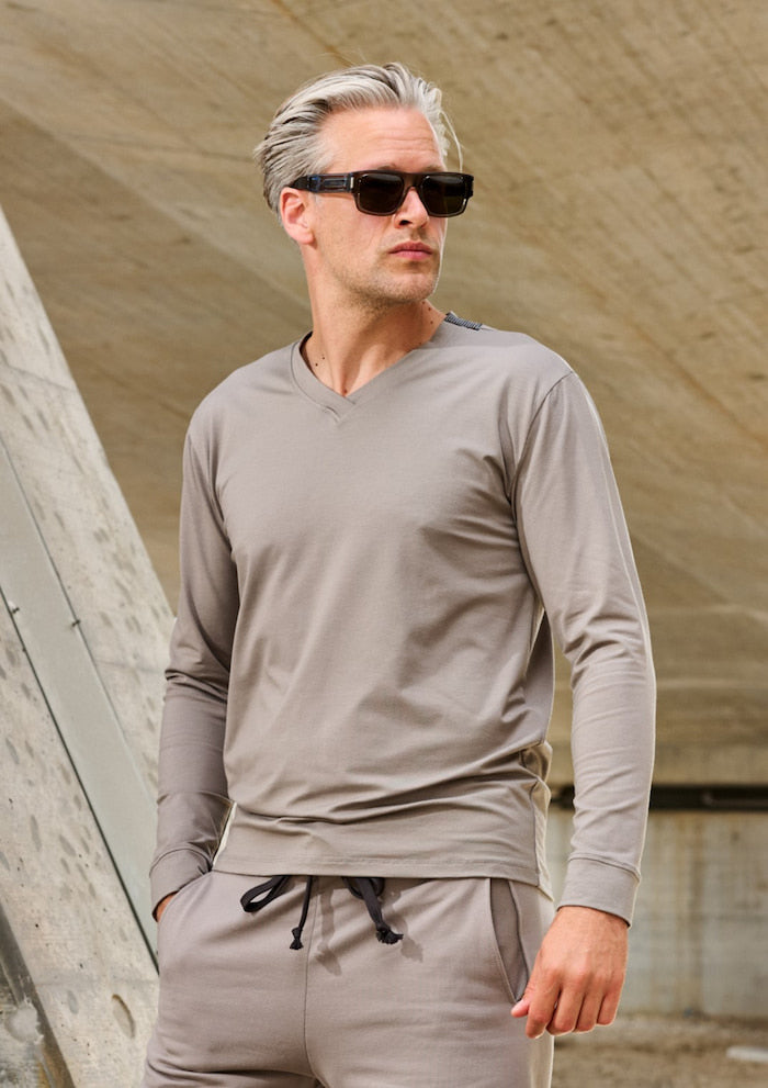 CARL BY STEFFENSEN COPENHAGEN T-SHIRT V-NECK LONG SLEEVE - 1021C T-SHIRTS ELEPHANT 654