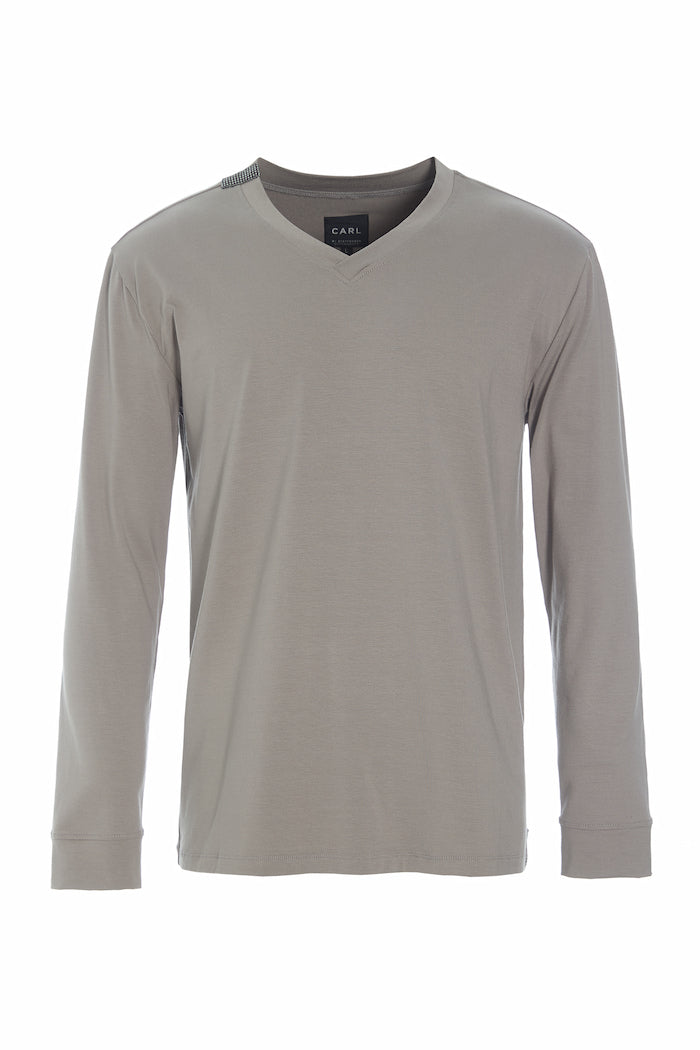 CARL BY STEFFENSEN COPENHAGEN T-SHIRT V-NECK LONG SLEEVE - 1021C T-SHIRTS ELEPHANT 654