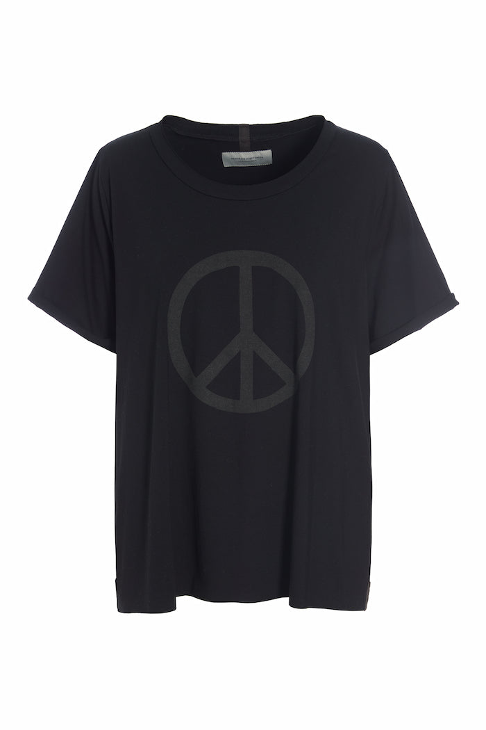 HENRIETTE STEFFENSEN COPENHAGEN TEE PEACE PRINT - 96066 T-SHIRTS BLACK 900