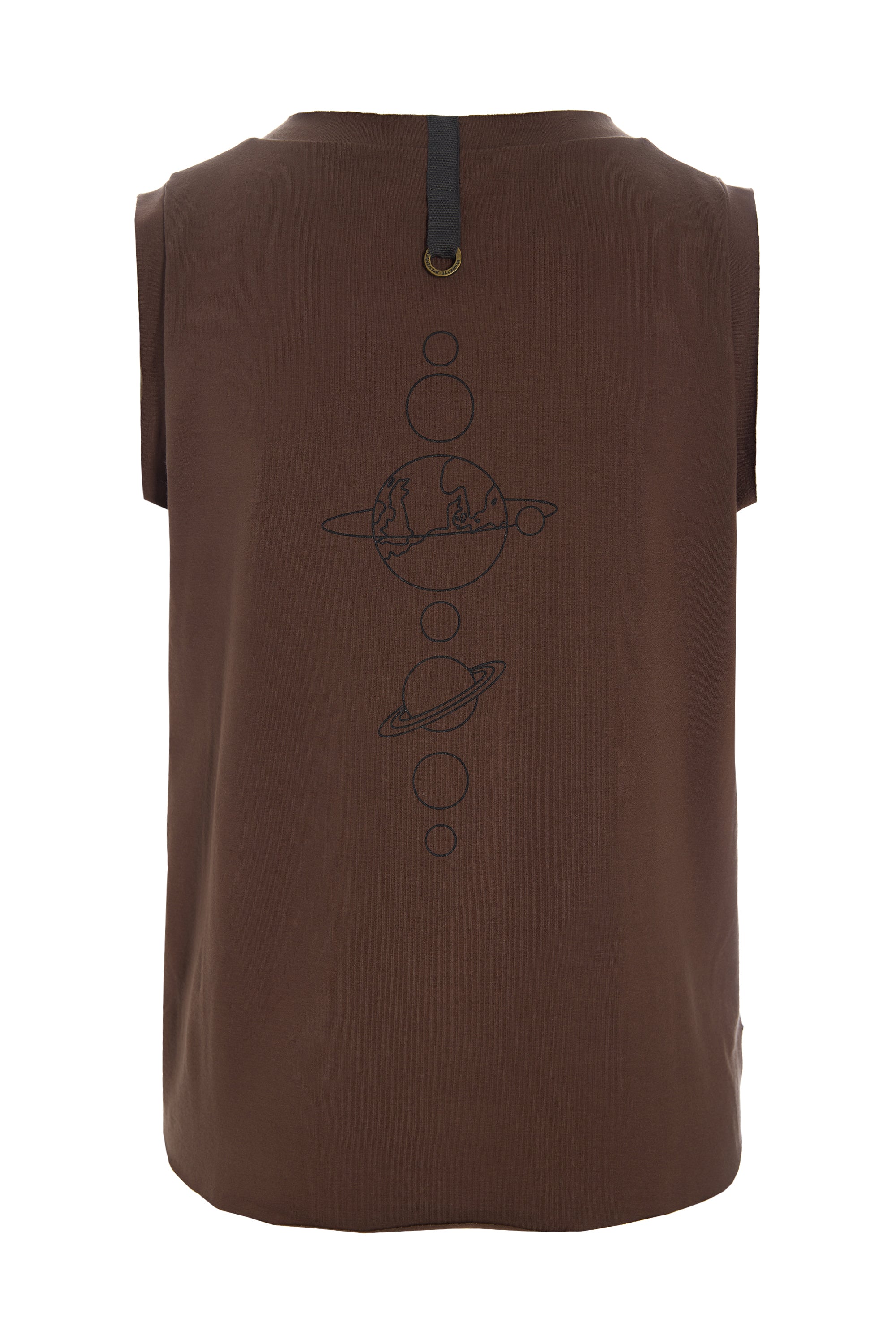 HENRIETTE STEFFENSEN COPENHAGEN TOP V- NECK - 96102 EARTH T-SHIRTS CHOCOLATE 844