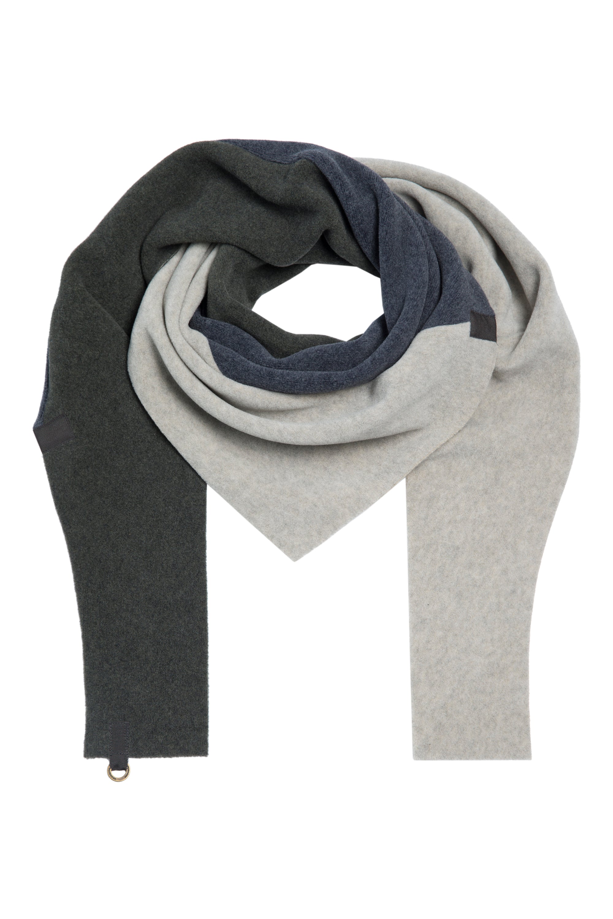 HENRIETTE STEFFENSEN COPENHAGEN TRIANGLE SCARF NO WASTE - 4078 NW SCARFS DEEP BLUE/SAND/FORREST 820