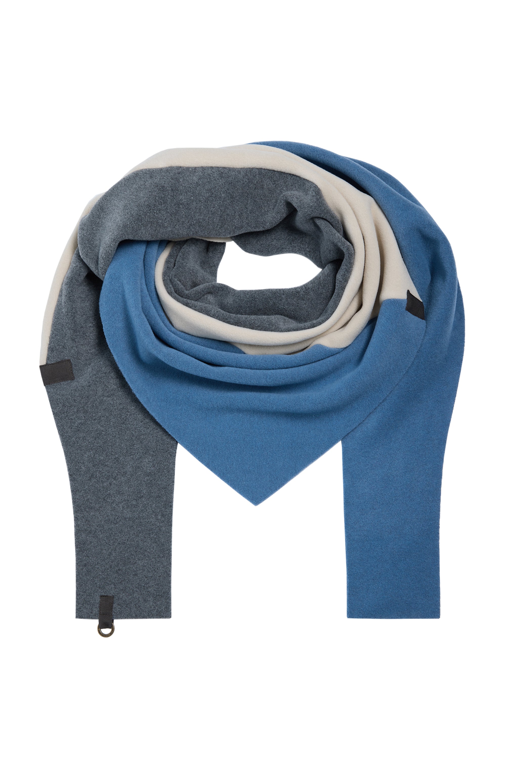 HENRIETTE STEFFENSEN COPENHAGEN TRIANGLE SCARF NO WASTE - 4078 NW SCARFS DUSTY BLUE/KIT/GREY 119