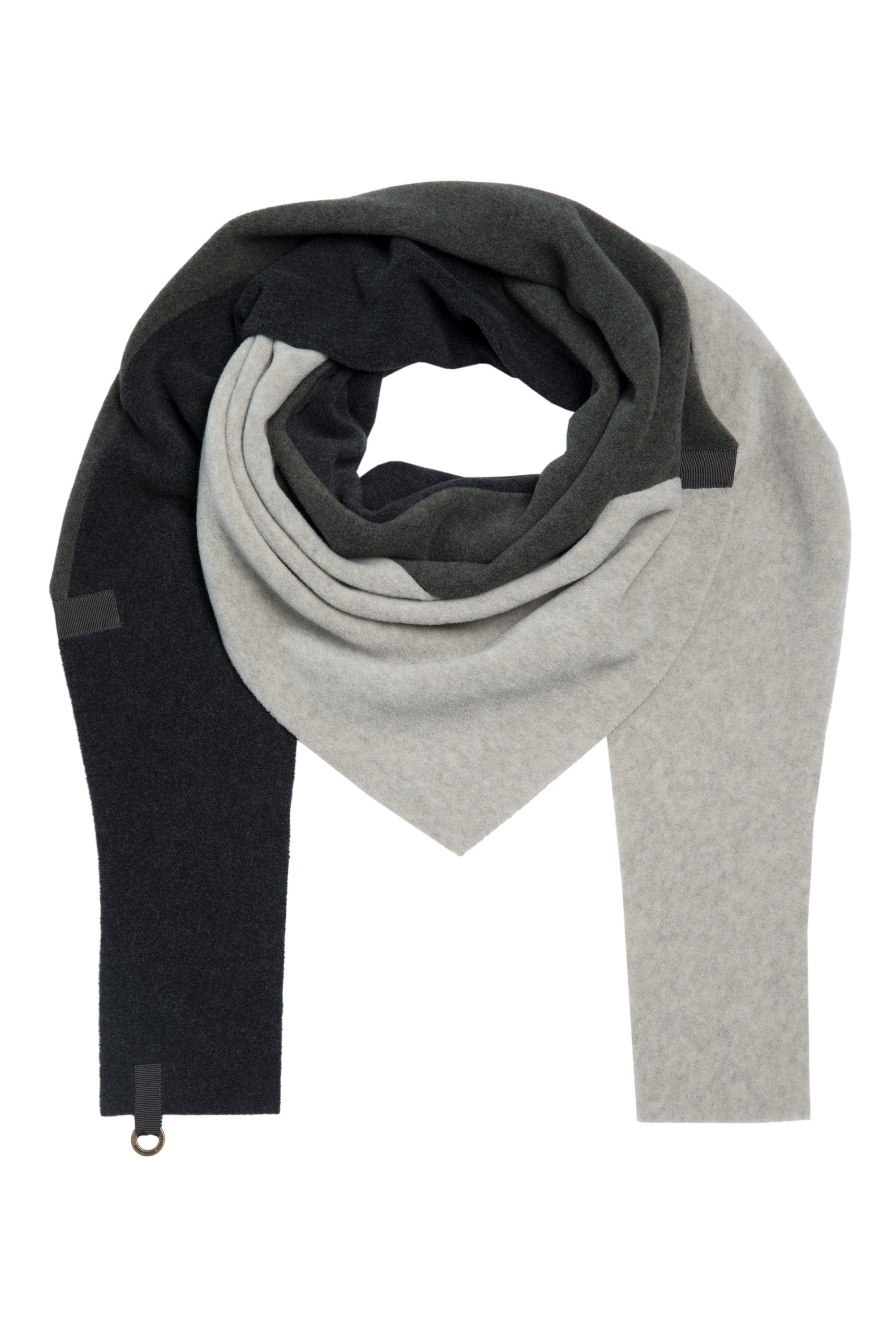 HENRIETTE STEFFENSEN COPENHAGEN TRIANGLE SCARF NO WASTE - 4078 NW SCARFS FORREST/SAND/SOFT BLACK 821