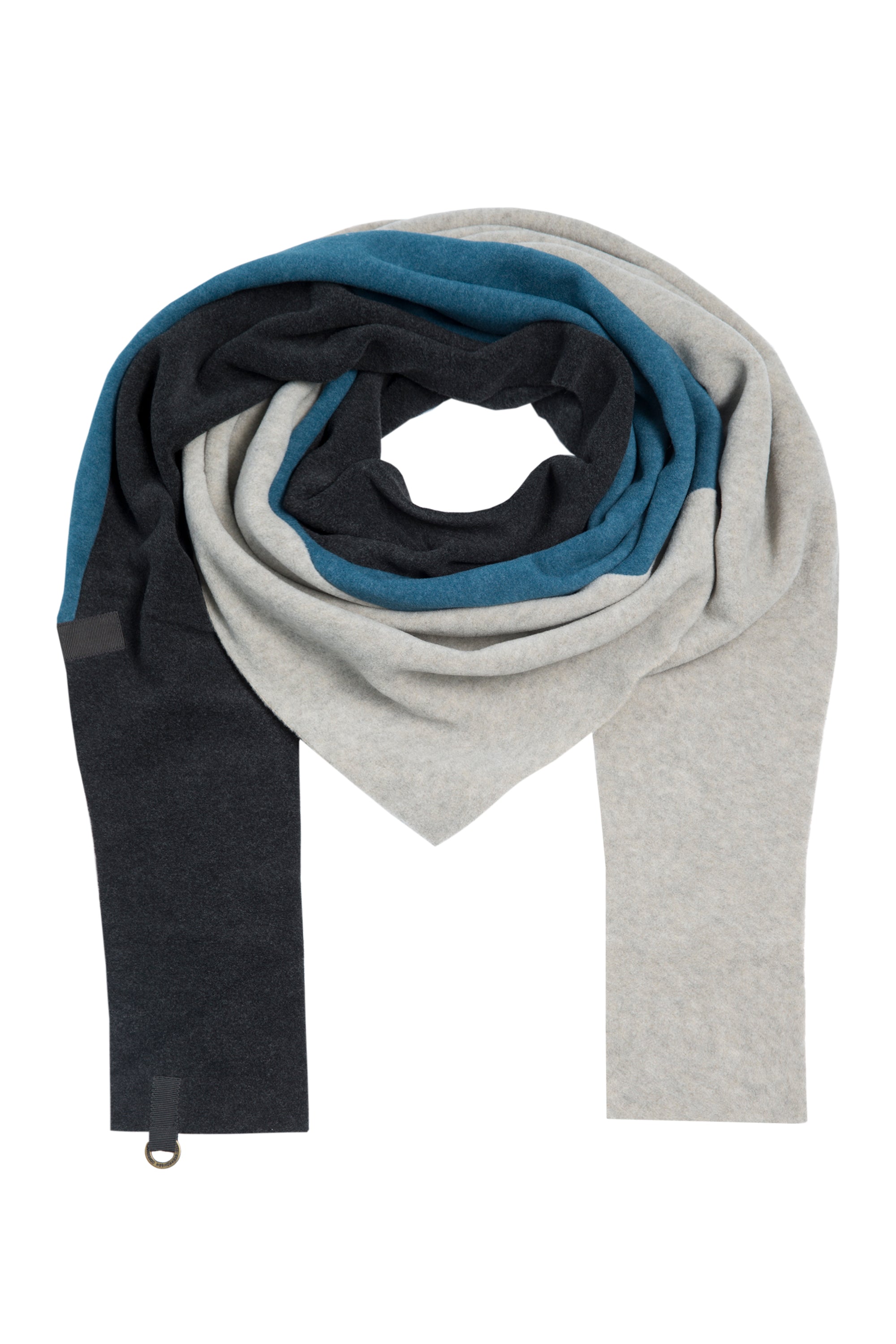 HENRIETTE STEFFENSEN COPENHAGEN TRIANGLE SCARF NO WASTE - 4078 NW SCARFS PETROL/SAND/SOFT BLACK 828