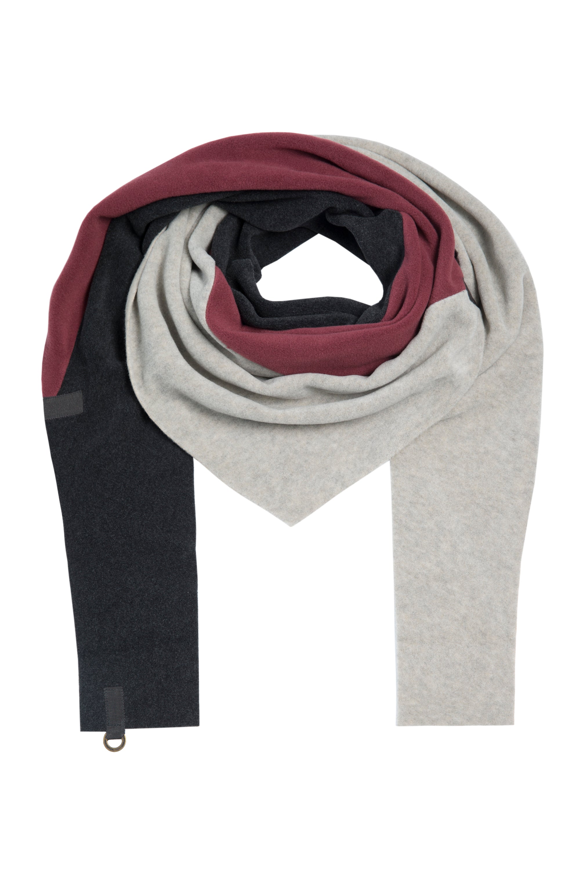 HENRIETTE STEFFENSEN COPENHAGEN TRIANGLE SCARF NO WASTE - 4078 NW SCARFS WINE/SAND/SOFT BLACK 827