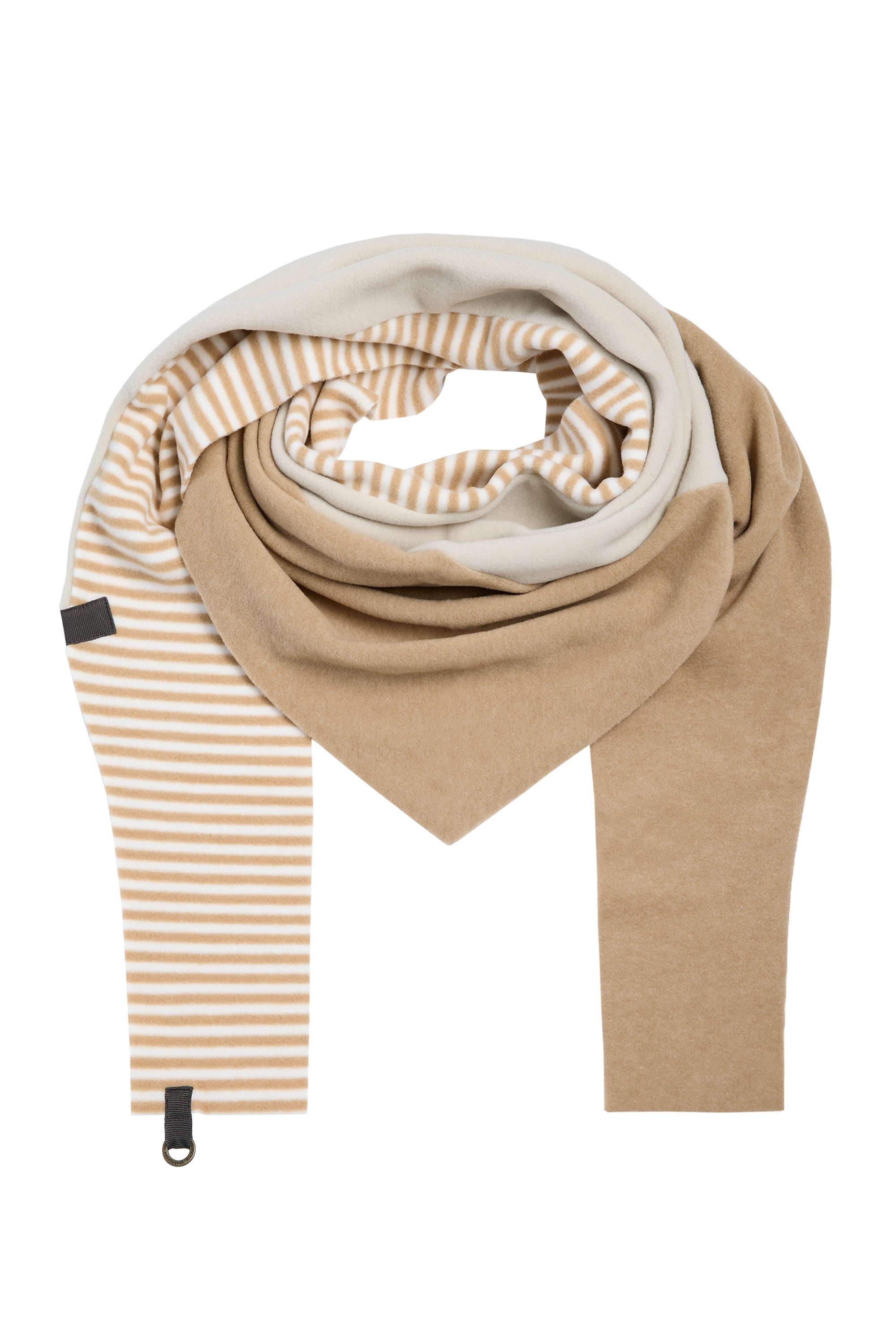 HENRIETTE STEFFENSEN COPENHAGEN TRIANGLE SCARF PATCH - 4100 SCARFS CAMEL/KIT/STRIPES C&O 468