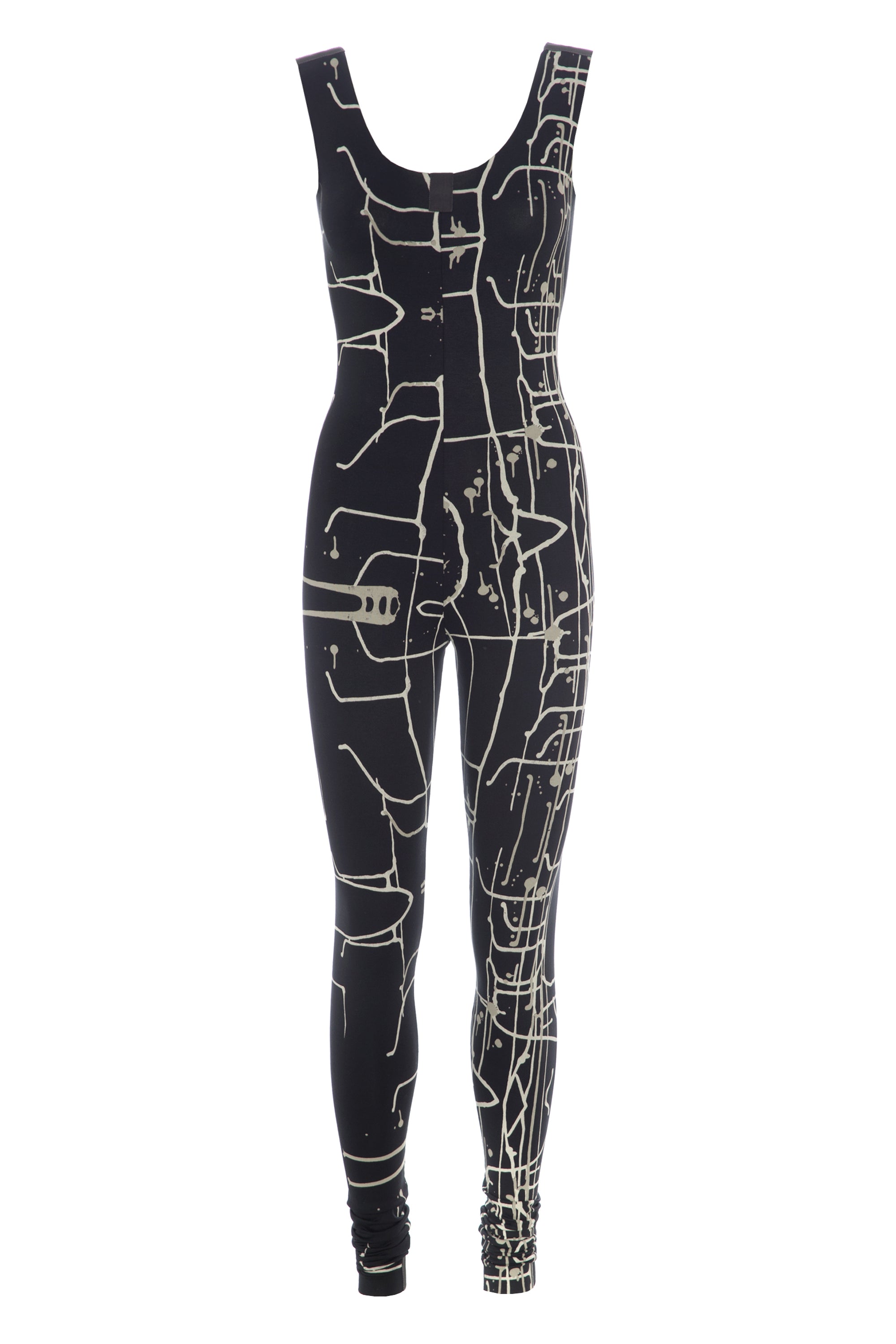 HENRIETTE STEFFENSEN COPENHAGEN YOGA CATSUITE - 99010 HELDRAGTER jersey YOGA ART PRINT BLACK 100