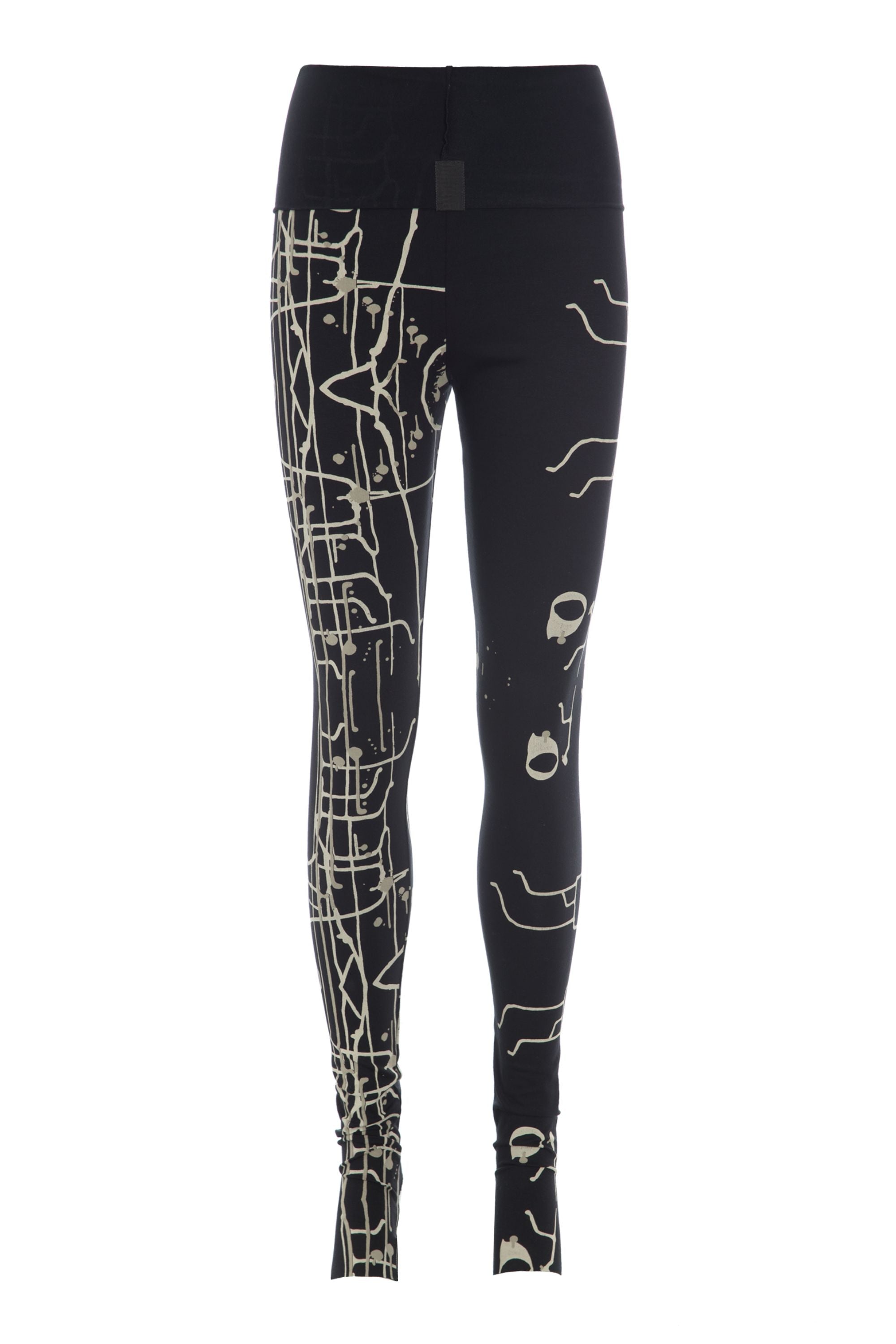 HENRIETTE STEFFENSEN COPENHAGEN YOGA PANTS - 99002 BUKSER ART PRINT BLACK 100