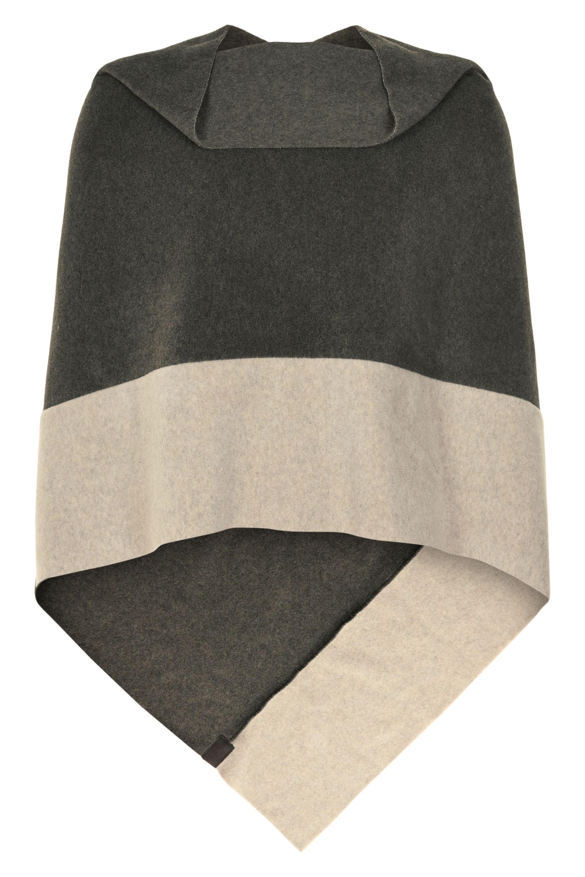 HENRIETTE STEFFENSEN COPENHAGEN 2 COLORED PONCHO - 4068 PONCHOS FORREST/SAND 607