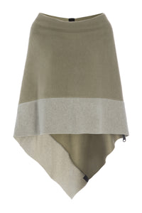 2 COLORED PONCHO - 4068 - OLIVE/SAND